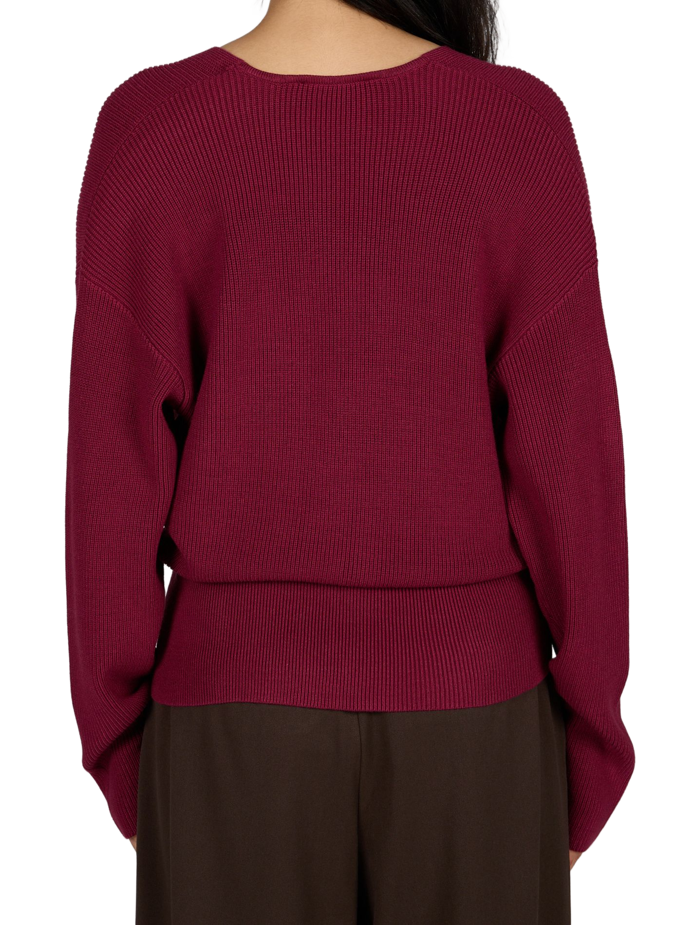 Wrap knit sweater MSCH Red