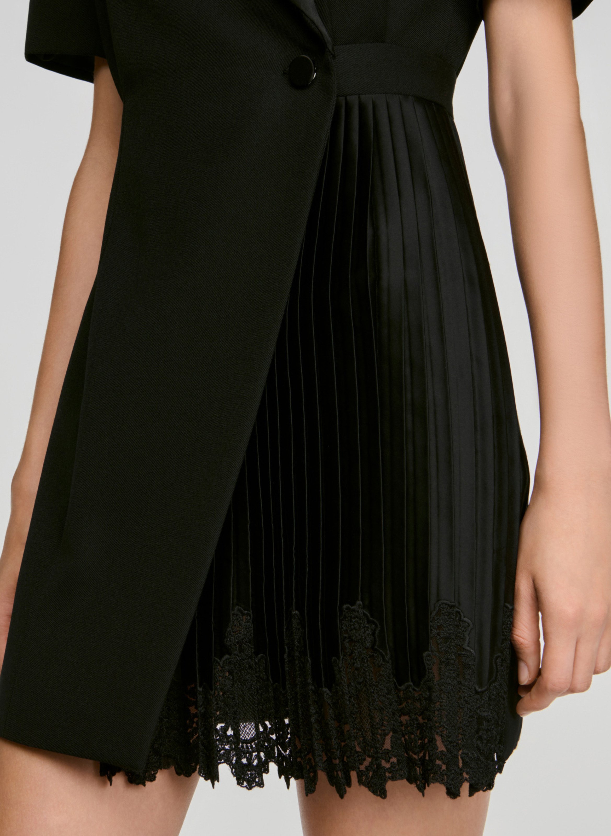 Robe courte droite plissée SANDRO Noir