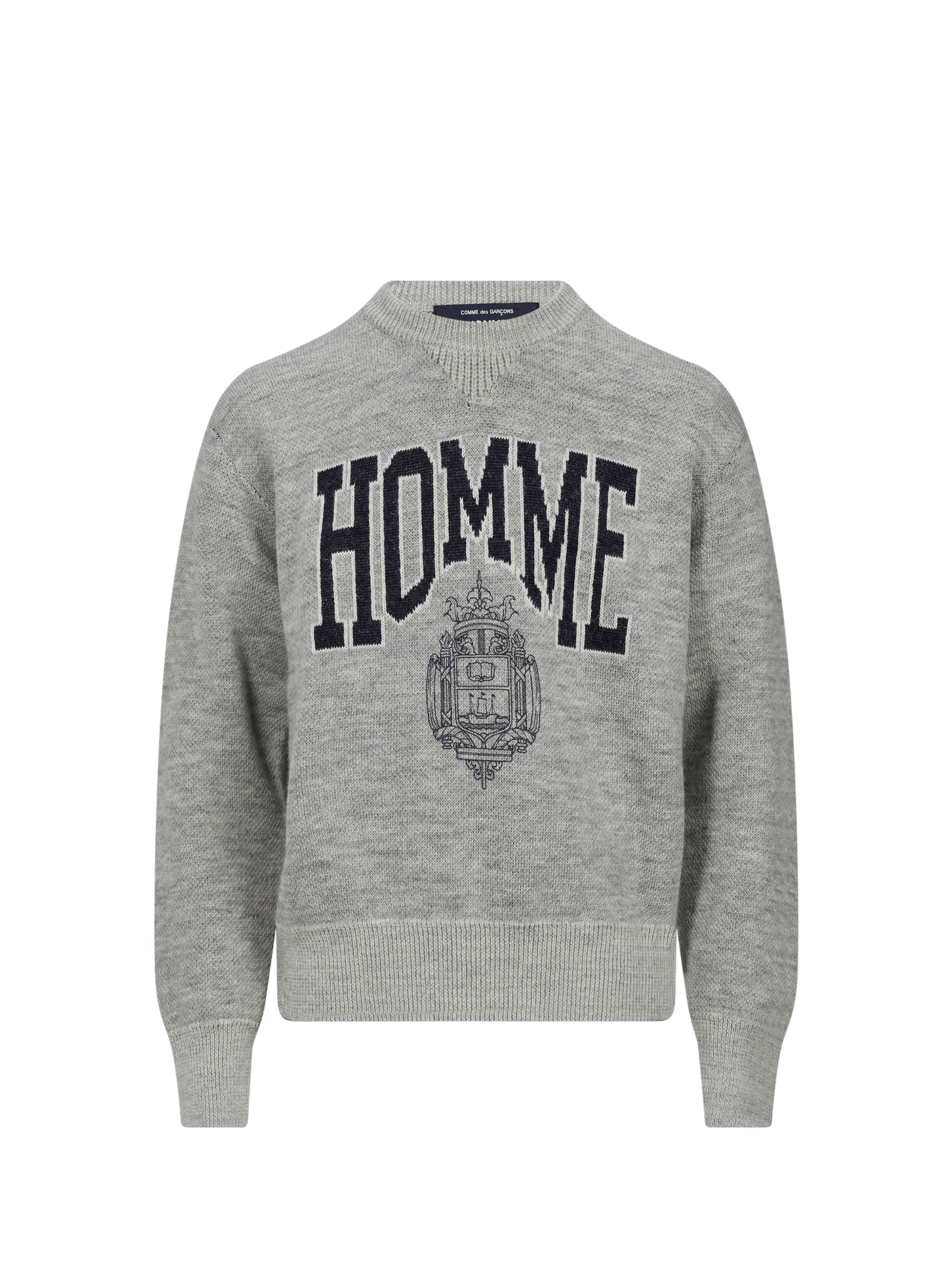 Pull droit col rond en laine mélangée COMME DES GARCONS HOMME Gris