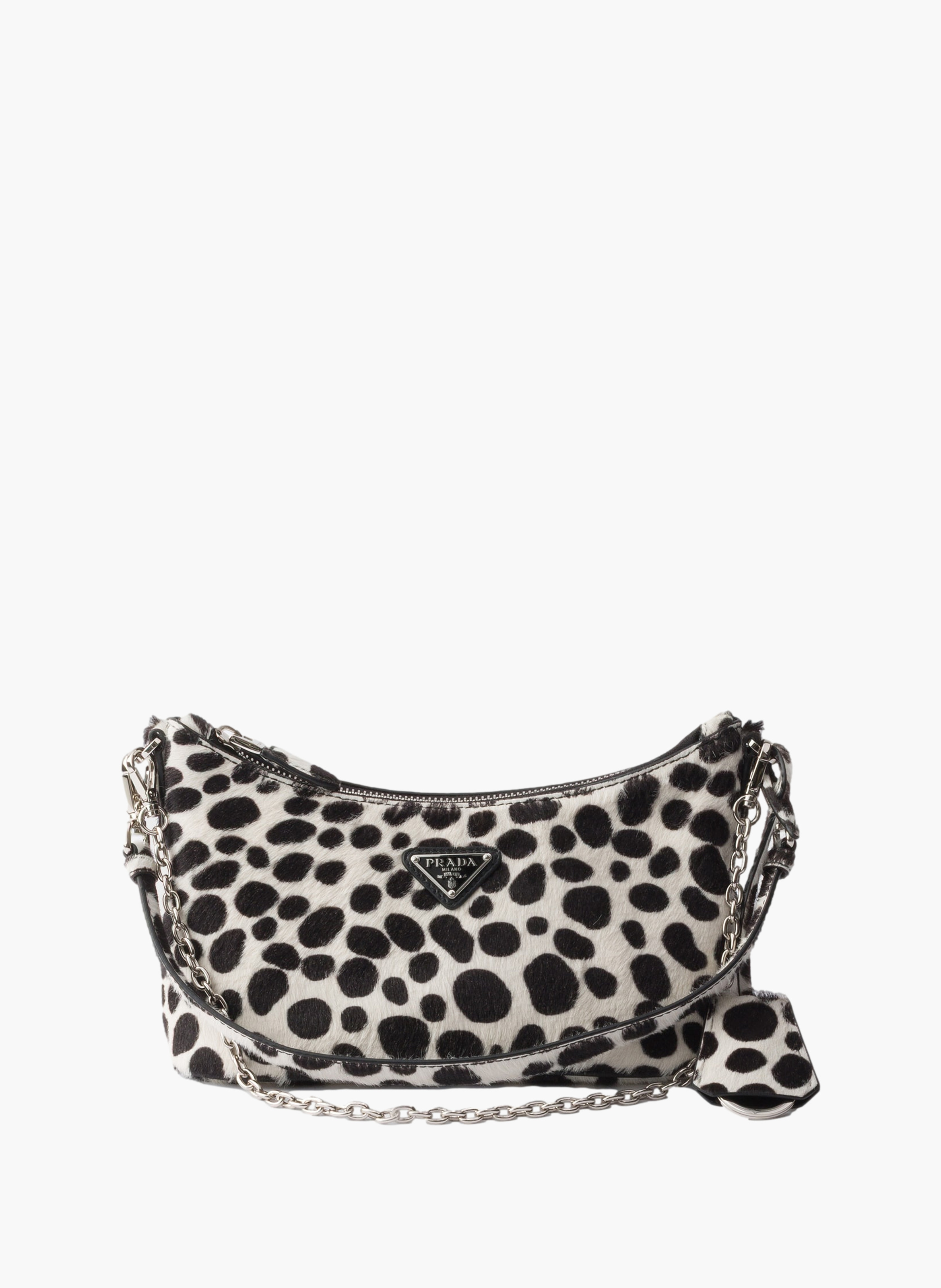 Mini sac en cuir de veau imprimé PRADA Blanc