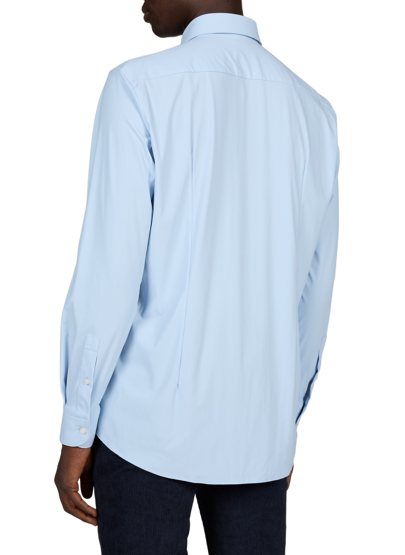 Camisa recta lisa elástica BOSS Azul