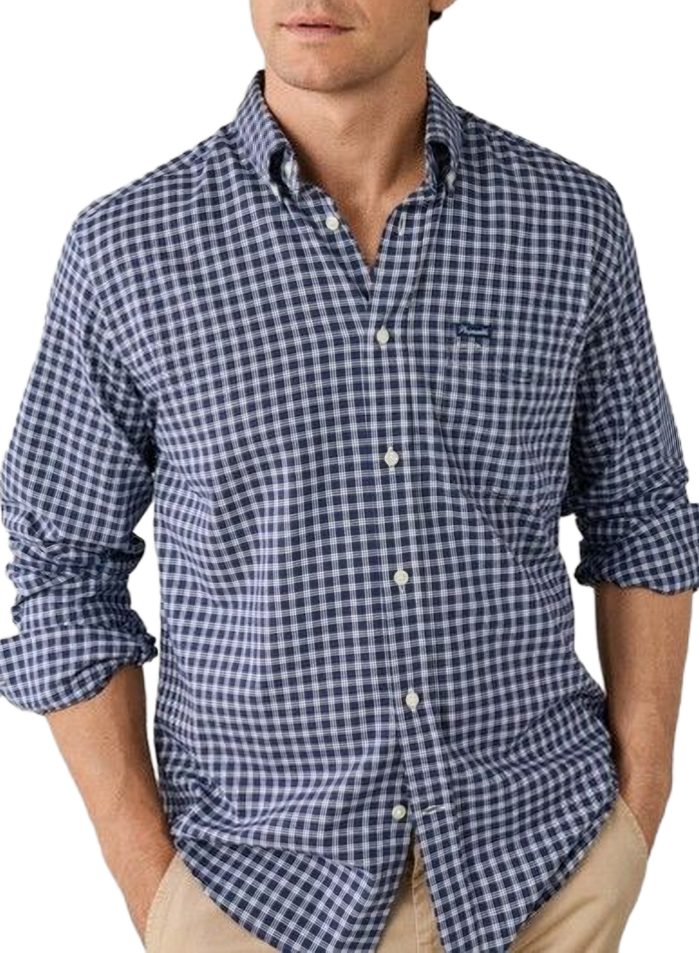 Classic checkered cotton shirt FACONNABLE Blue