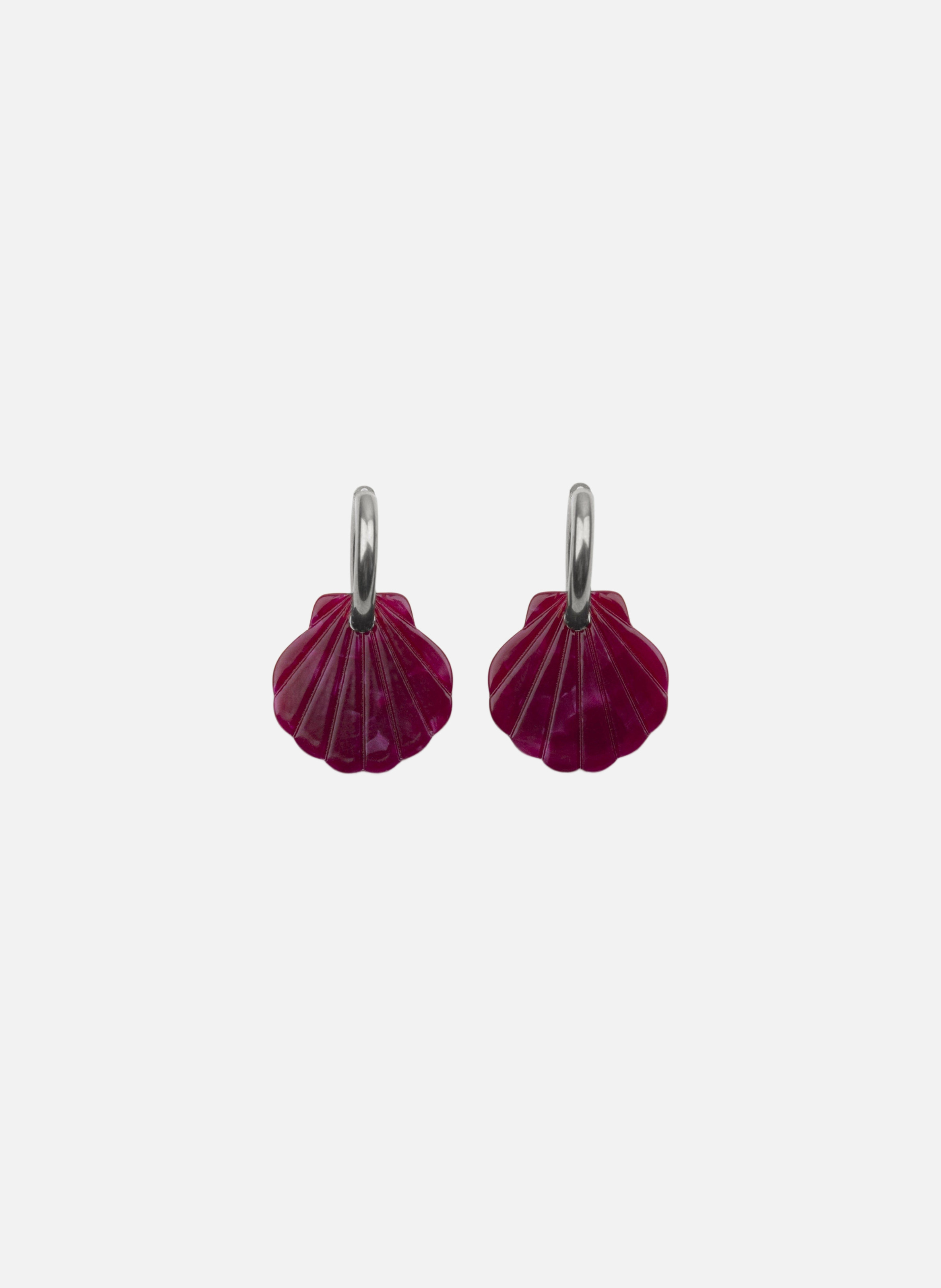Boucles d'oreilles baby mermaid avec anneaux en acier inoxydable argenté  Cerise