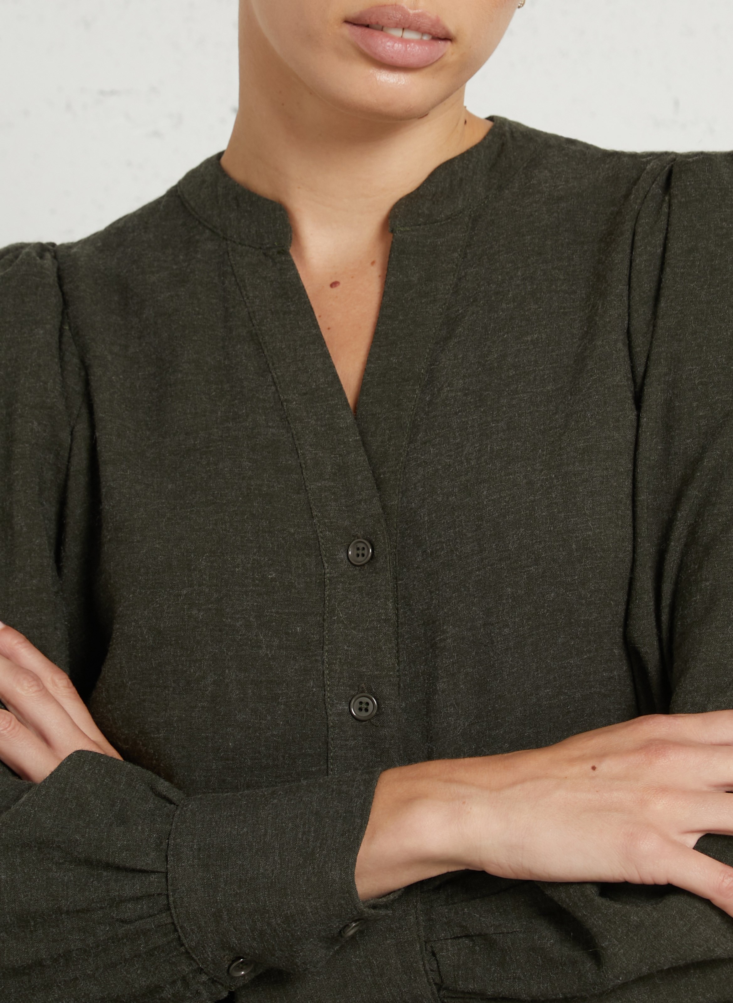 Losvallende blouse met V-hals LA FEE MARABOUTEE Groen