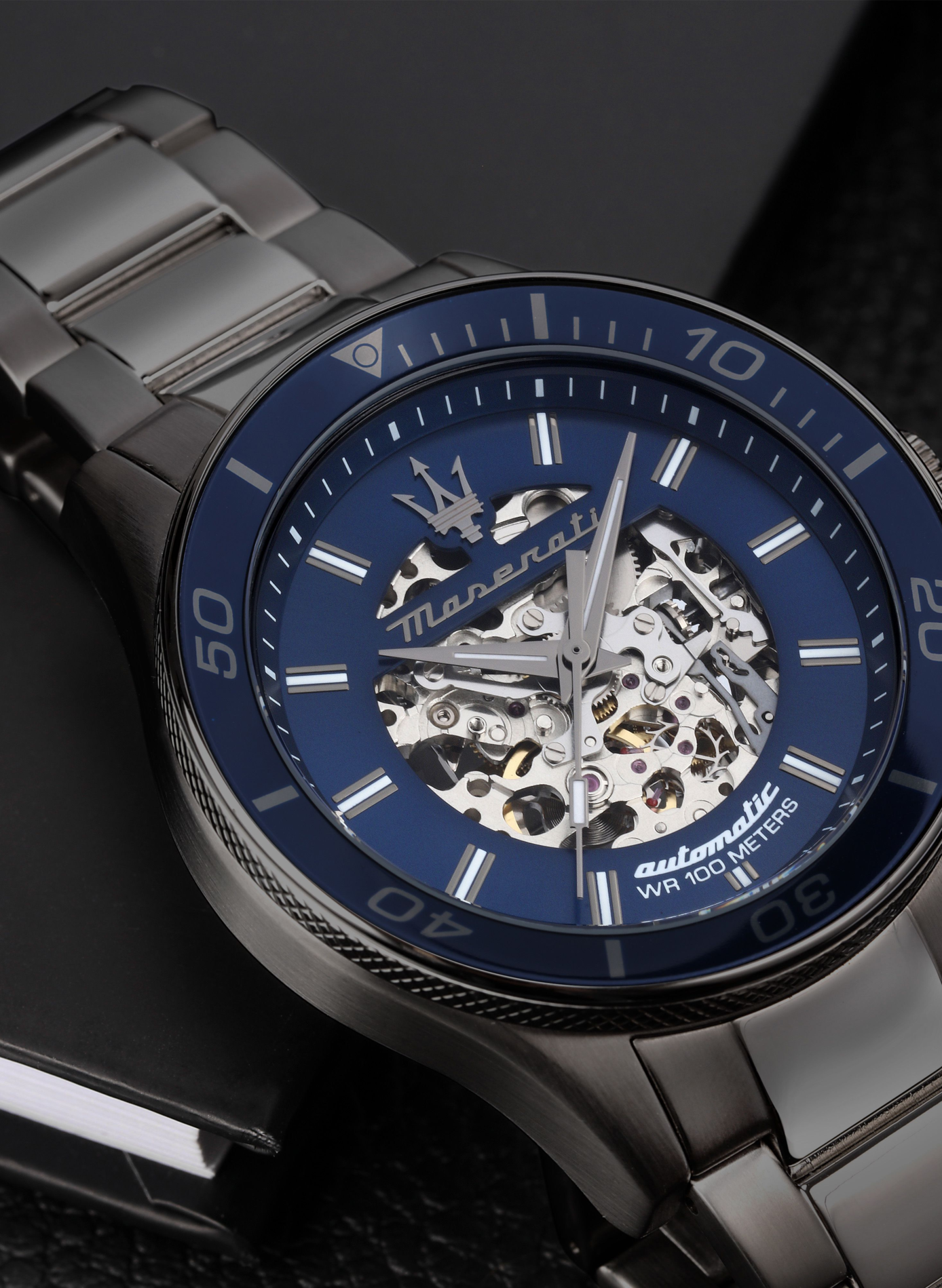 Montre automatique en acier inoxydable MASERATI Bleu