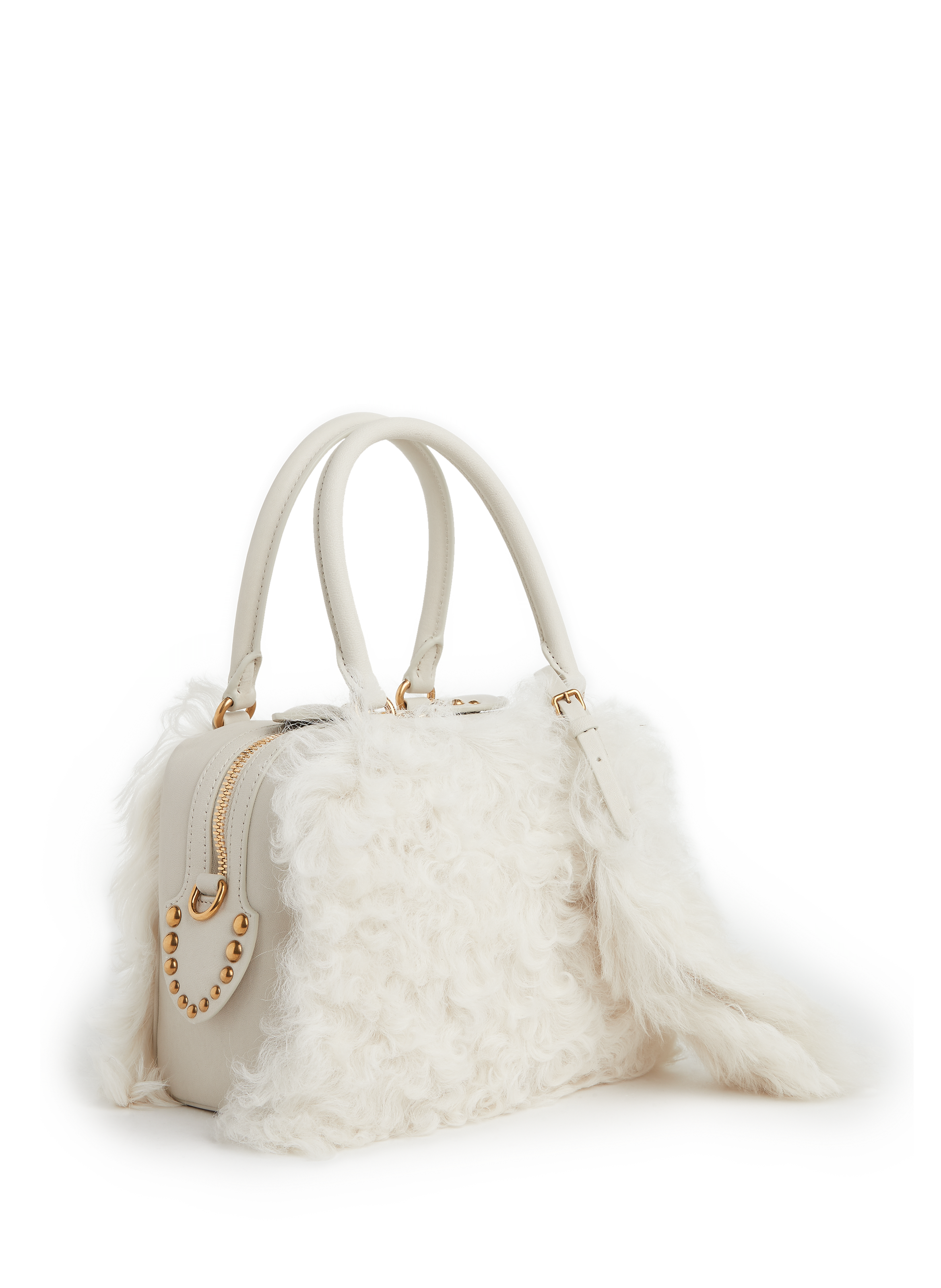 Sac à main en fausse fourrure et cuir