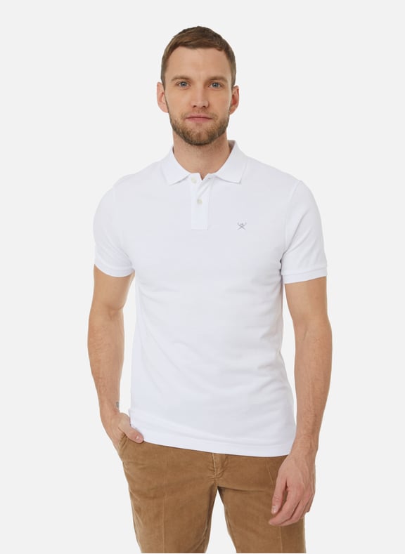 Cotton piqué logo polo shirt White by HACKETT HACKETT Cotton piqué logo polo shirt White