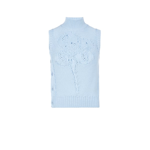 Pull sans manches en laine vierge