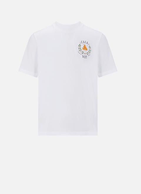 Bedrucktes Baumwoll-T-Shirt WeißCASABLANCA PARIS 