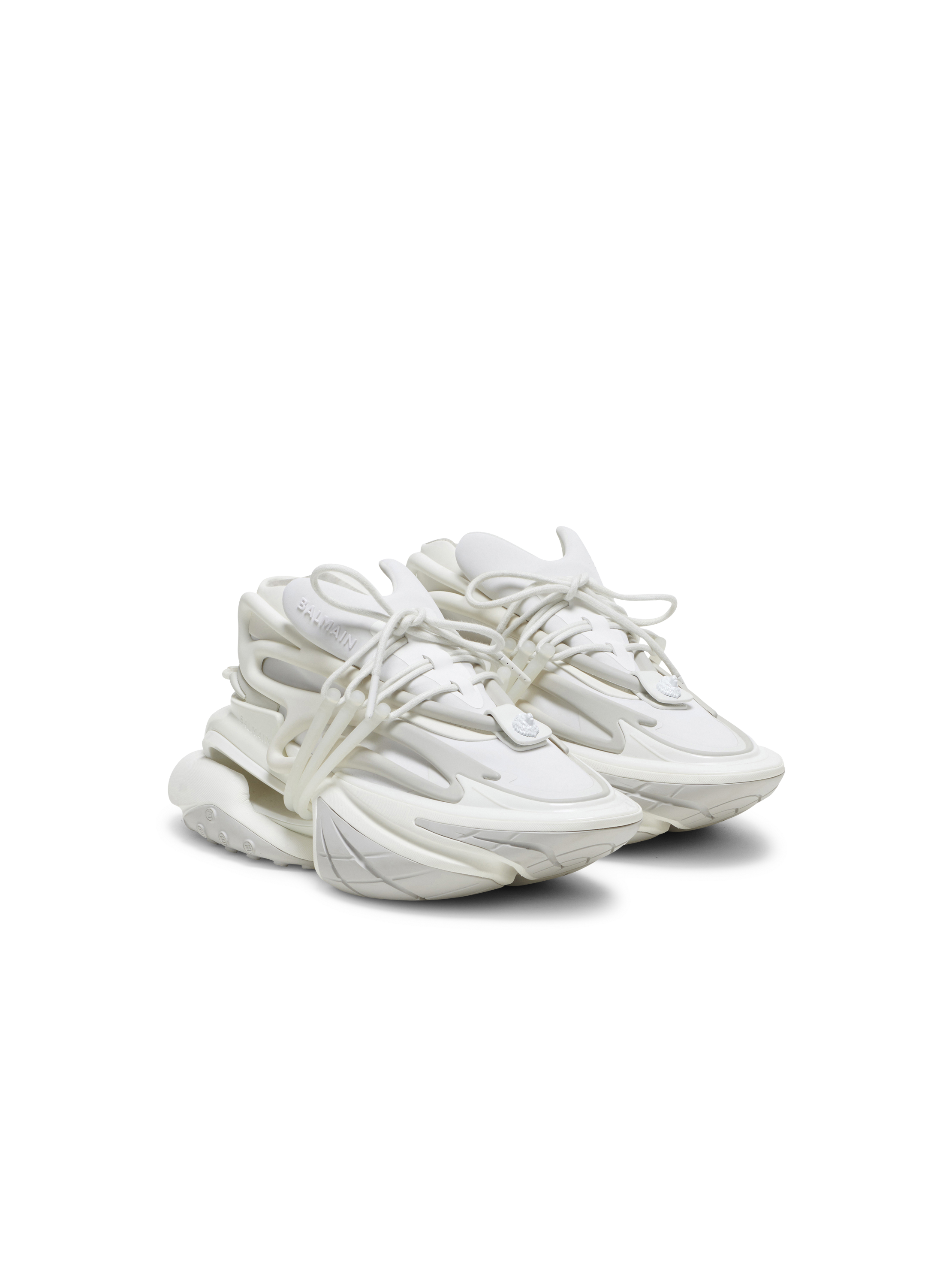 Baskets unicorn en néoprène et cuir BALMAIN Blanc