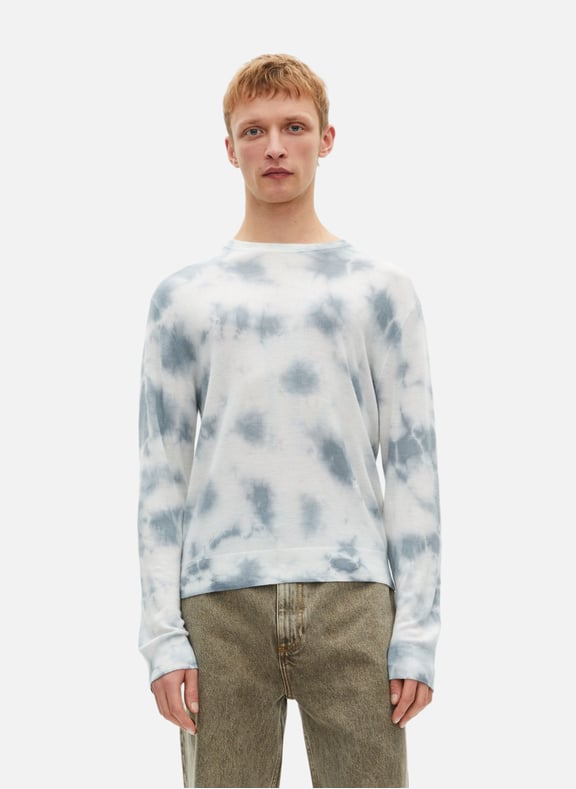 Pull en laine mérinos tie and dye Bleu by THE KOOPLES THE KOOPLES Pull en laine mérinos tie and dye Bleu