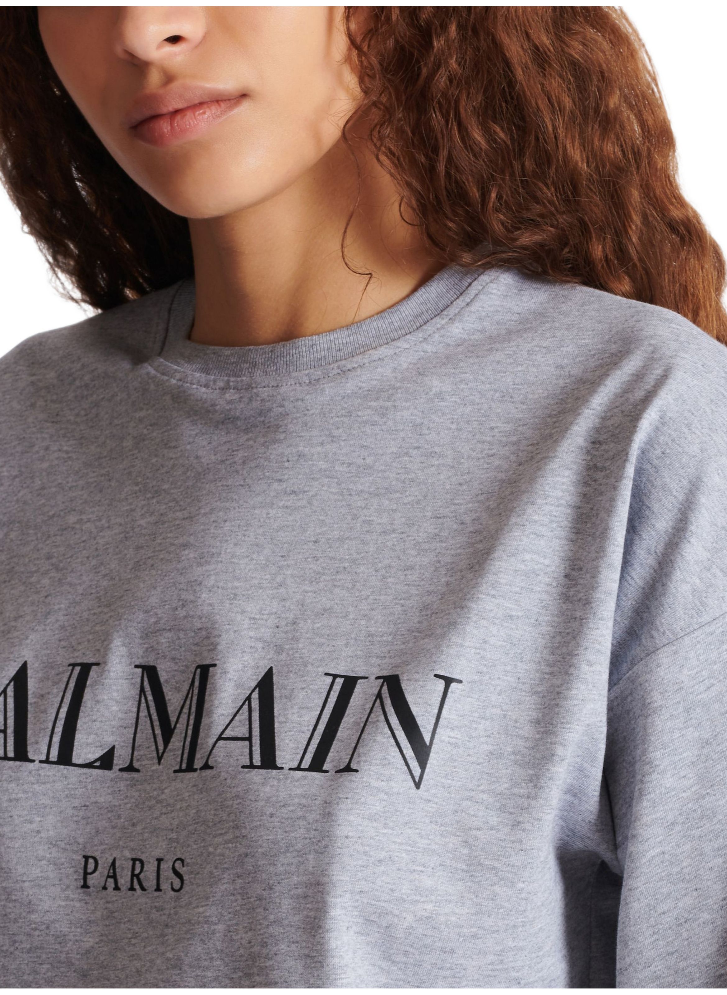 T-shirt court ample avec imprimé balmain BALMAIN Gris