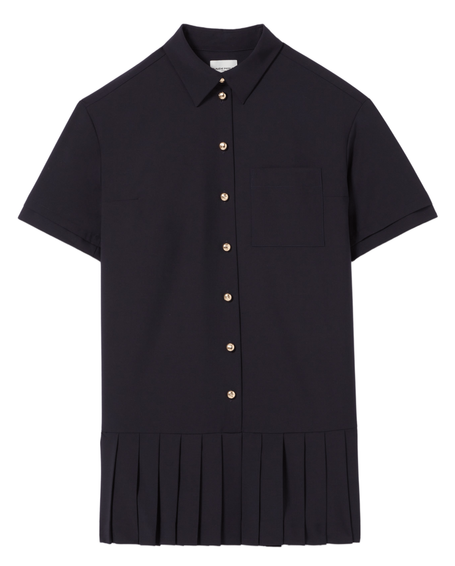 Robe courte col classique en laine mélangée rosaliabis CLAUDIE PIERLOT Bleu