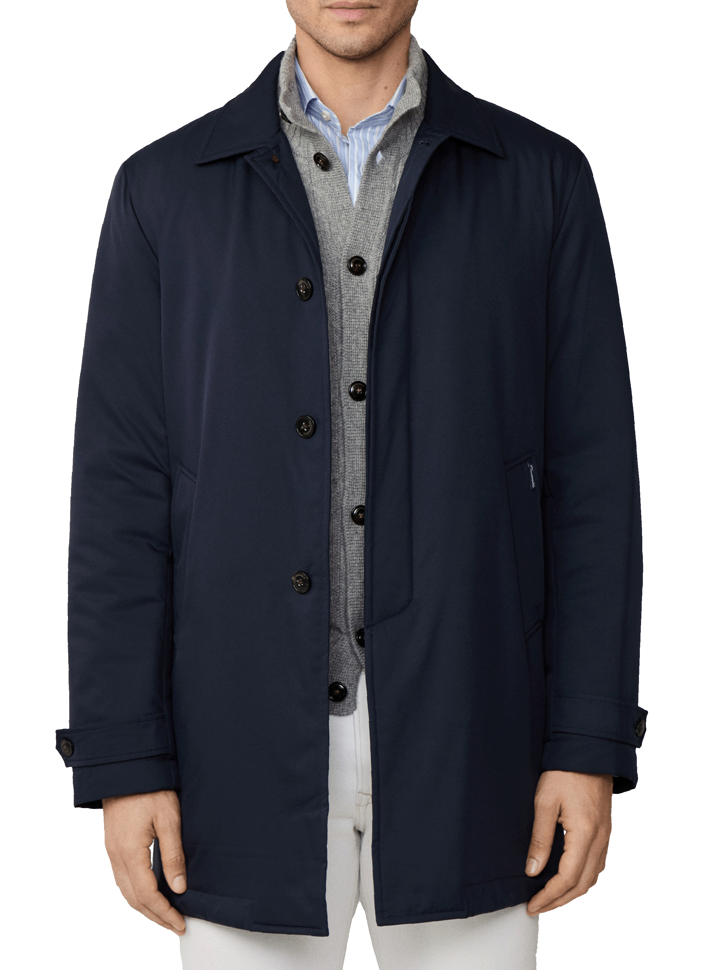 FACONNABLE Quilted trench coat Blue
