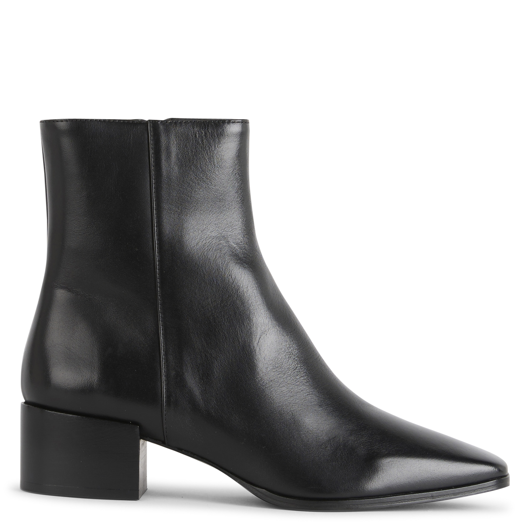 Bottines à petits talons en cuir n°406 RIVECOUR Noir