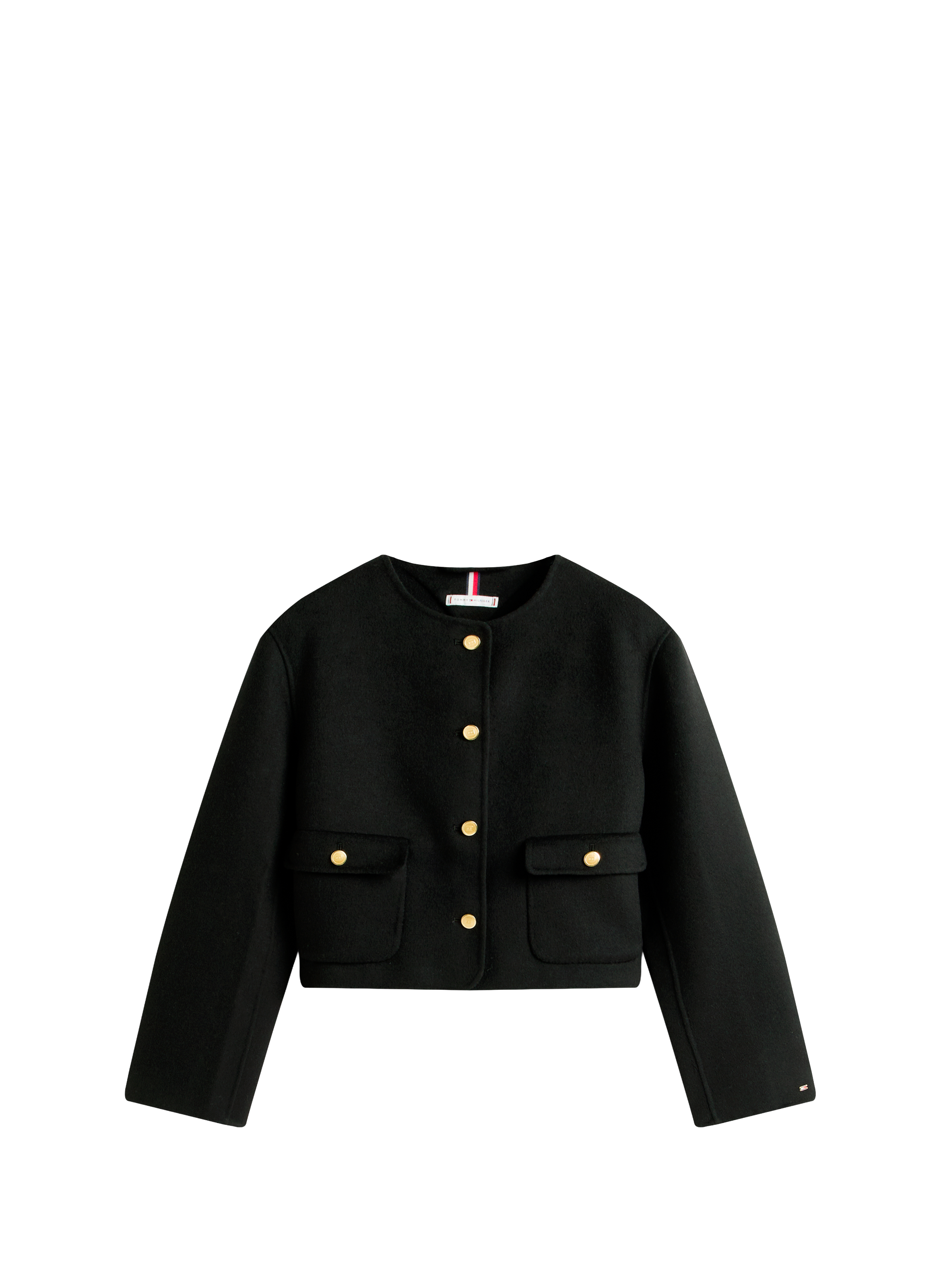 Veste unie en laine mélangée TOMMY HILFIGER Noir