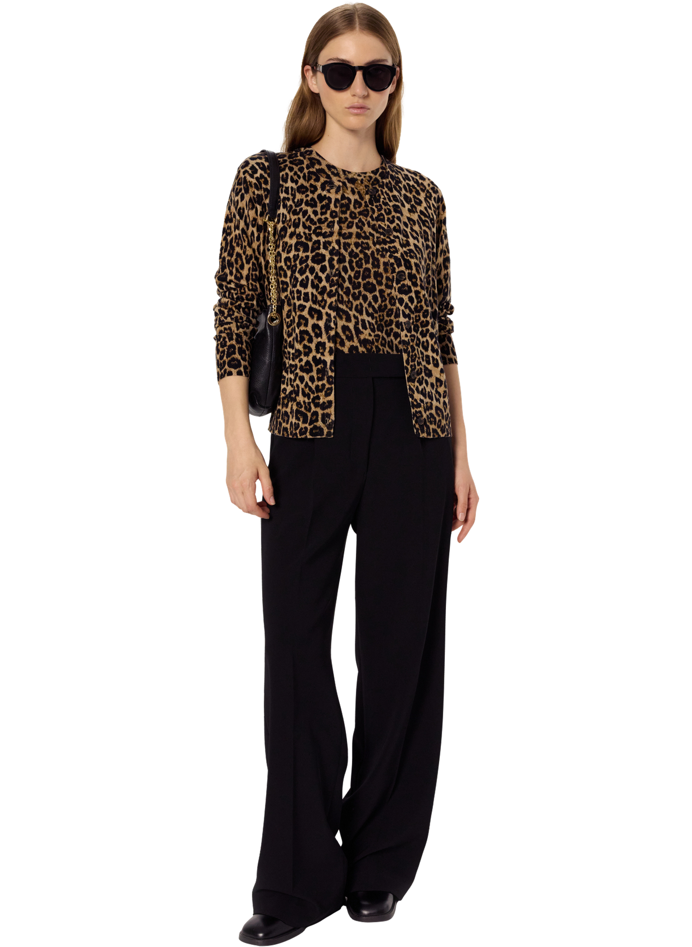 Gilet léopard en laine fine - elodie GERARD DAREL Marron