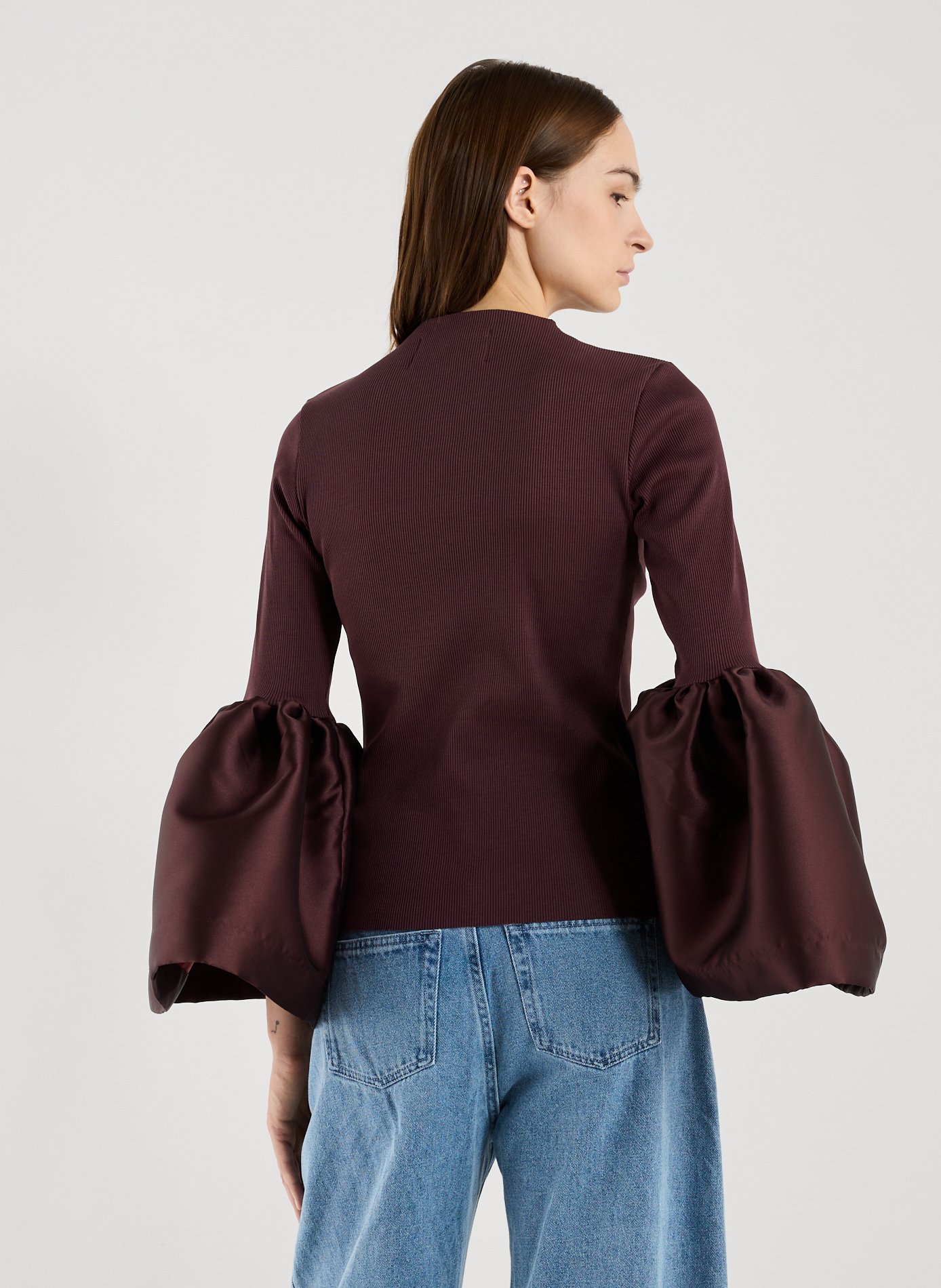 Haut à manches bouffantes en coton mélangé MARQUES ALMEIDA Rouge