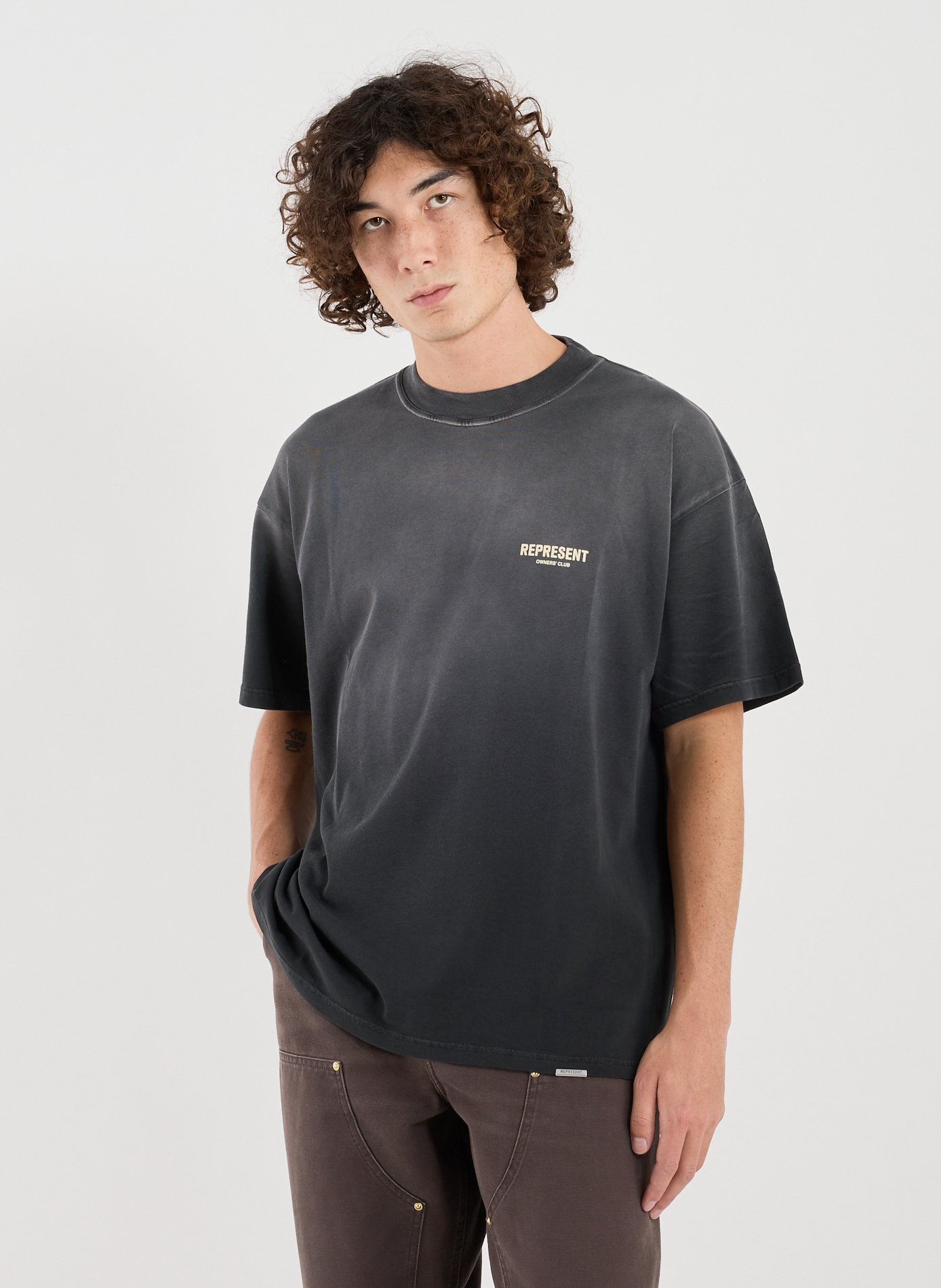 REPRESENT T-shirt droit en coton  Noir