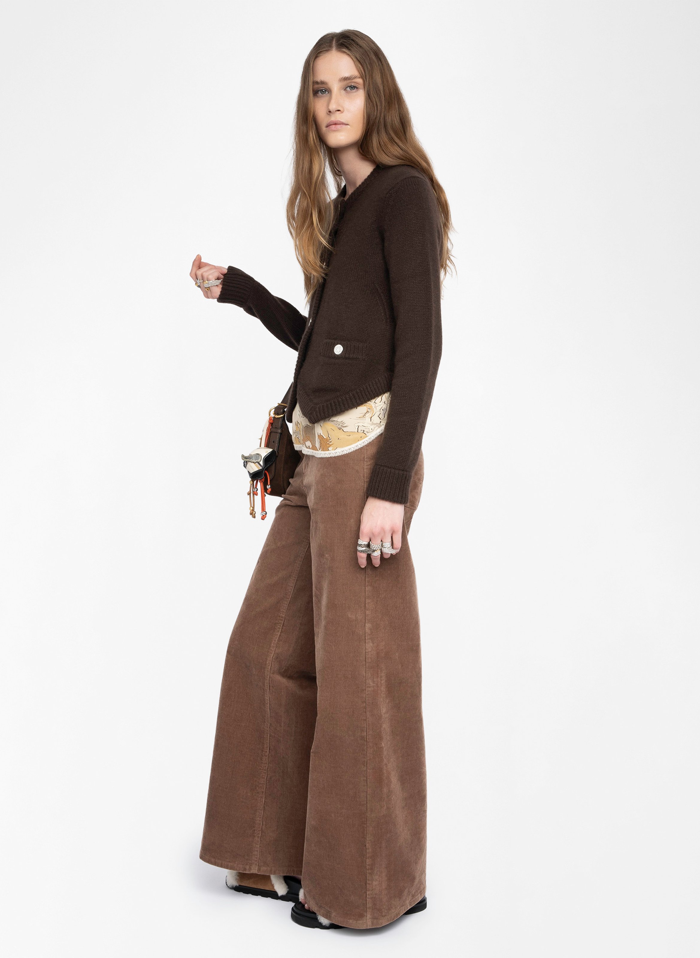 Gilet col rond en cachemire westia ZADIG&VOLTAIRE Marron