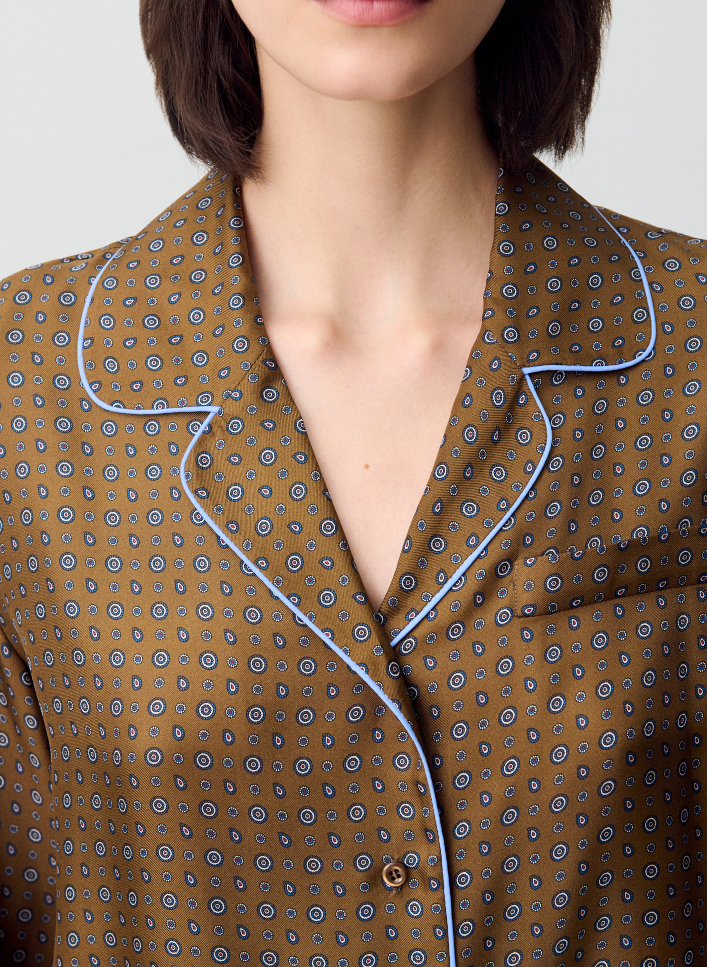 Chemise droite imprimée CLAUDIE PIERLOT Marron