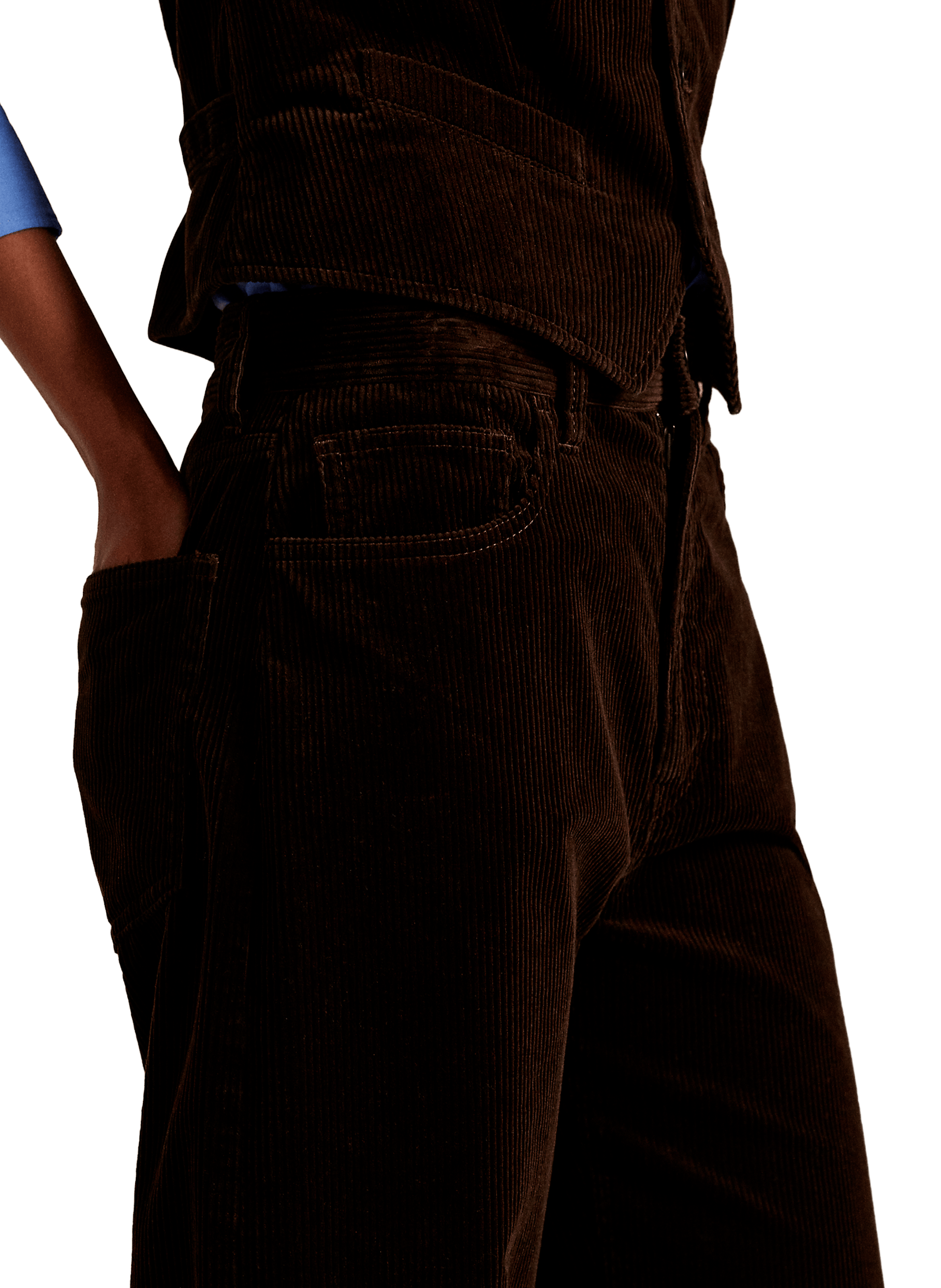 Straight corduroy cotton pants POLO RALPH LAUREN Brown