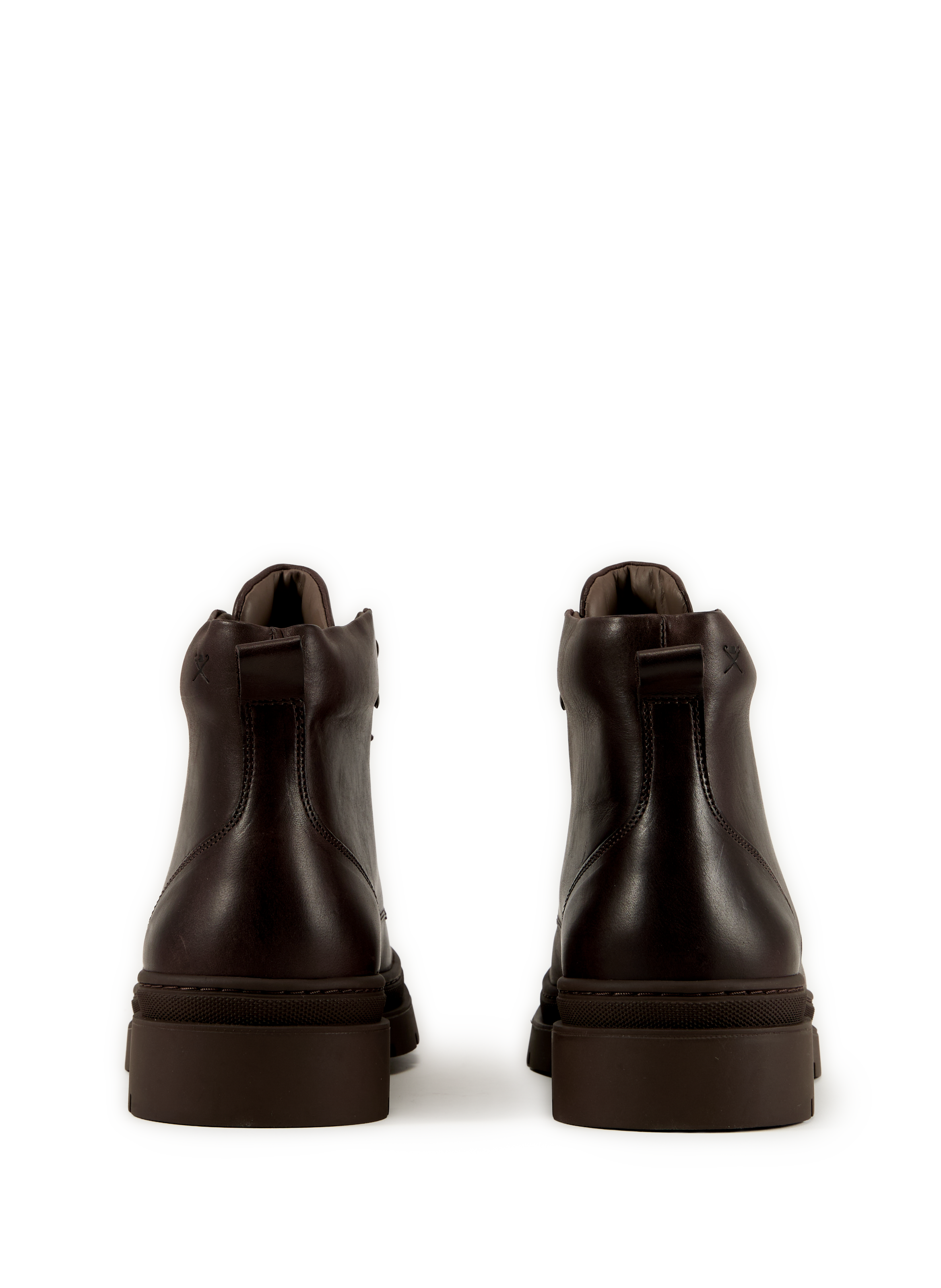 Cowhide leather ankle boots HACKETT Brown