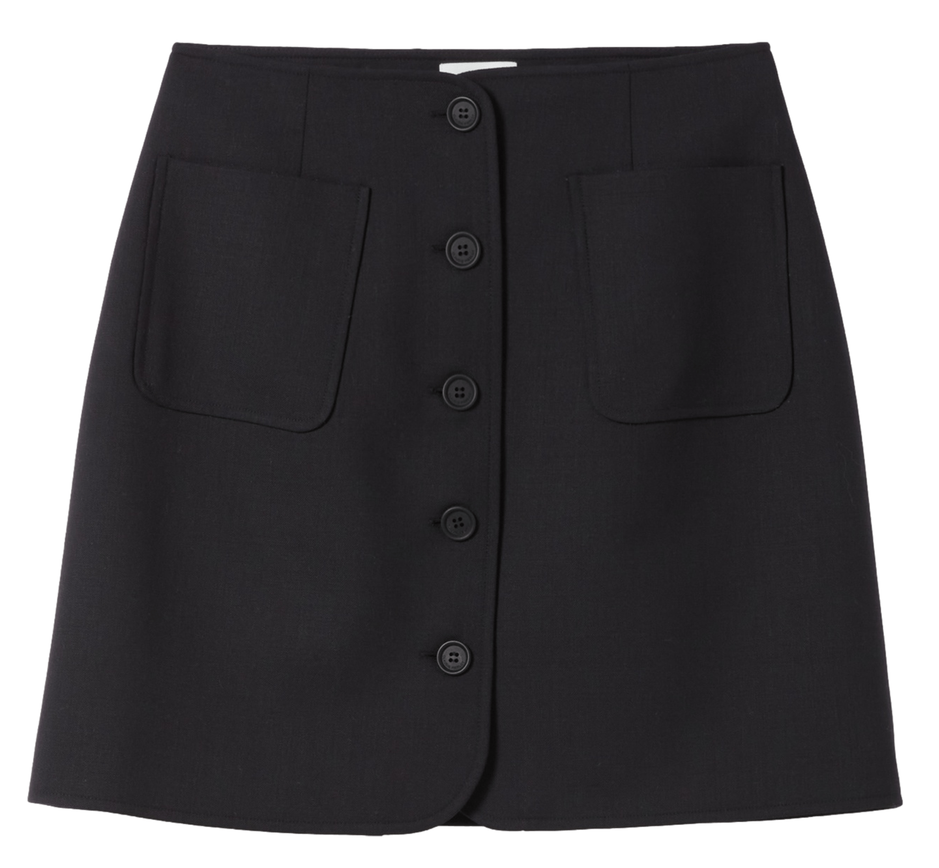 Jupe courte boutonnée en laine mélangée CLAUDIE PIERLOT Noir