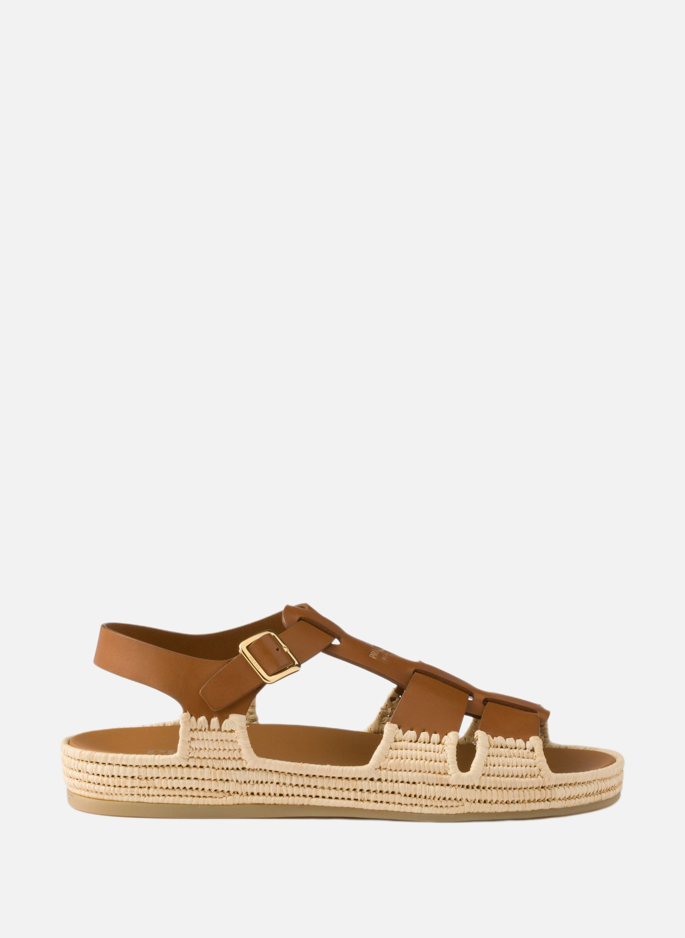 PRADA Sandales en cuir Marron