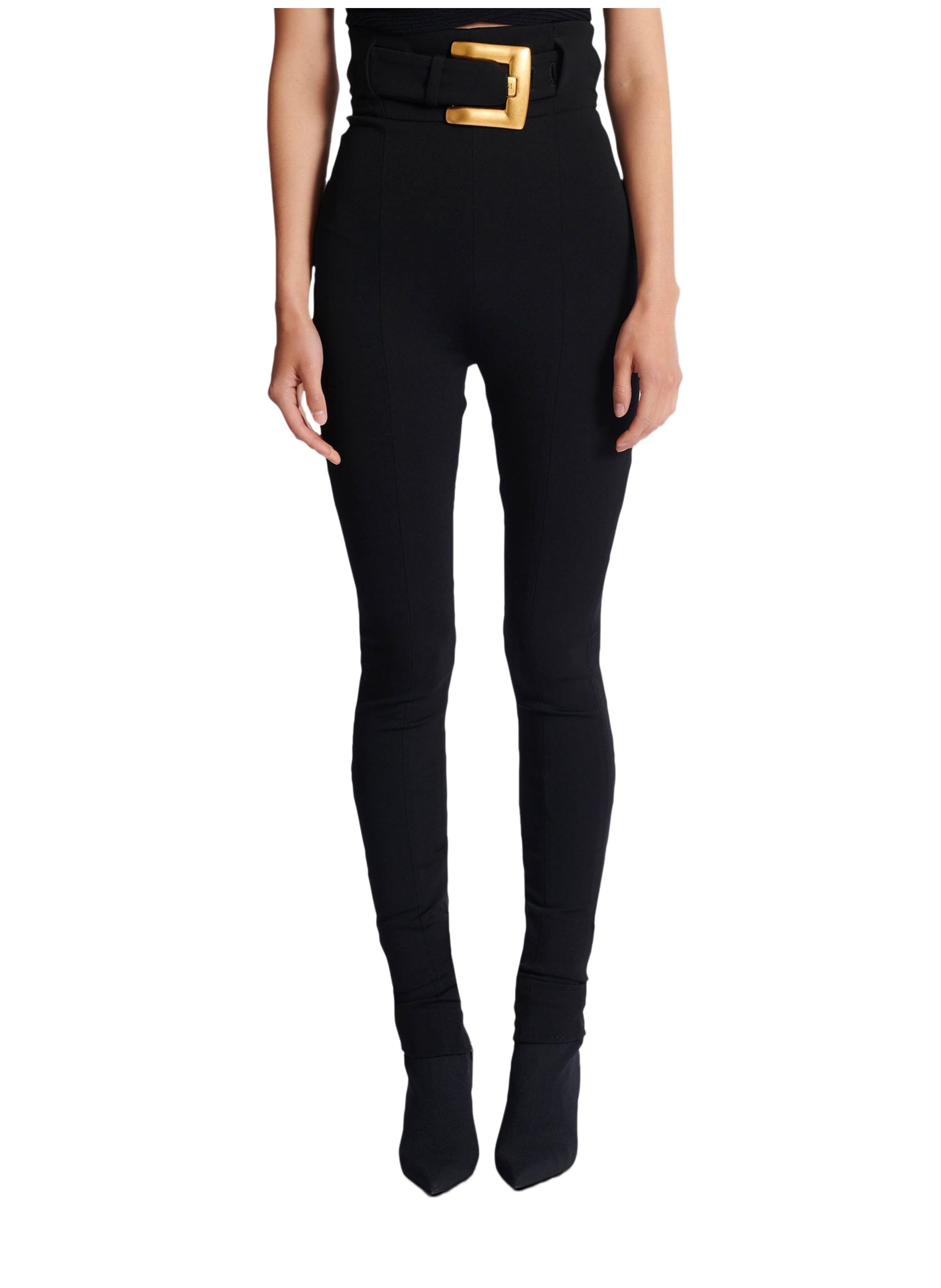 Pantalon façon fuseau ceinturé BALMAIN Noir