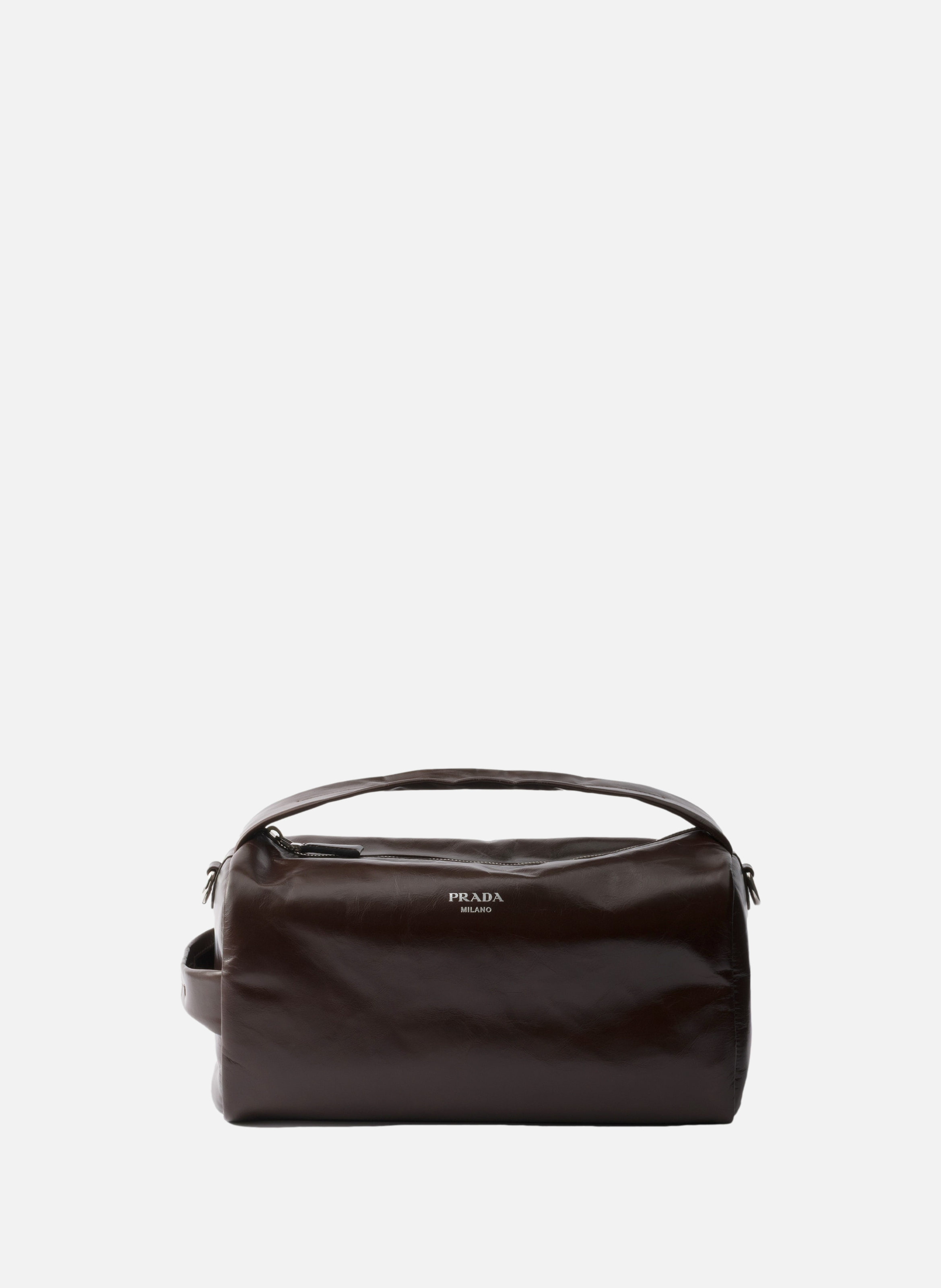 Sac à bandoulière en cuir PRADA Marron