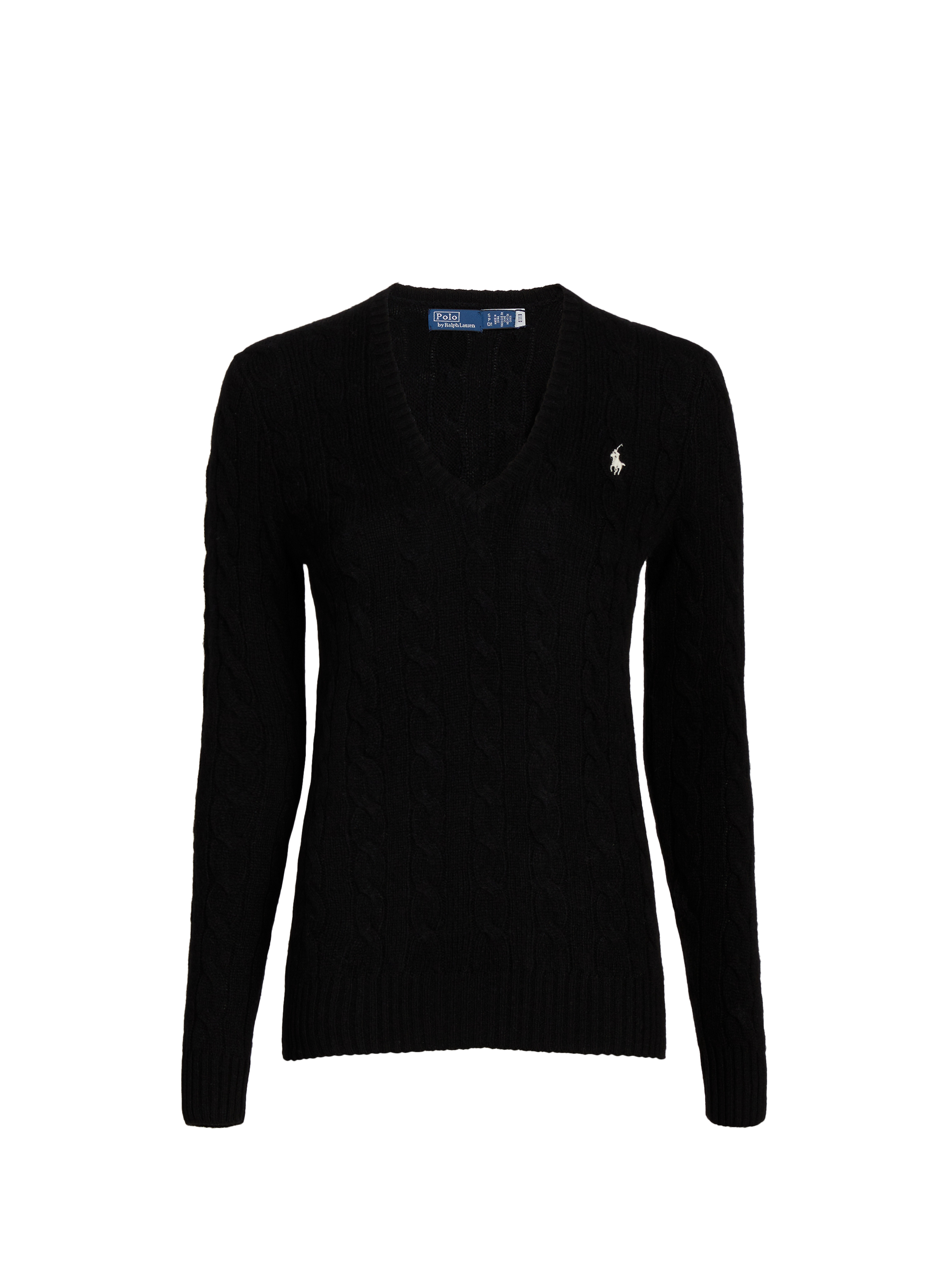 POLO RALPH LAUREN Wool and cashmere V-neck jumper  Black