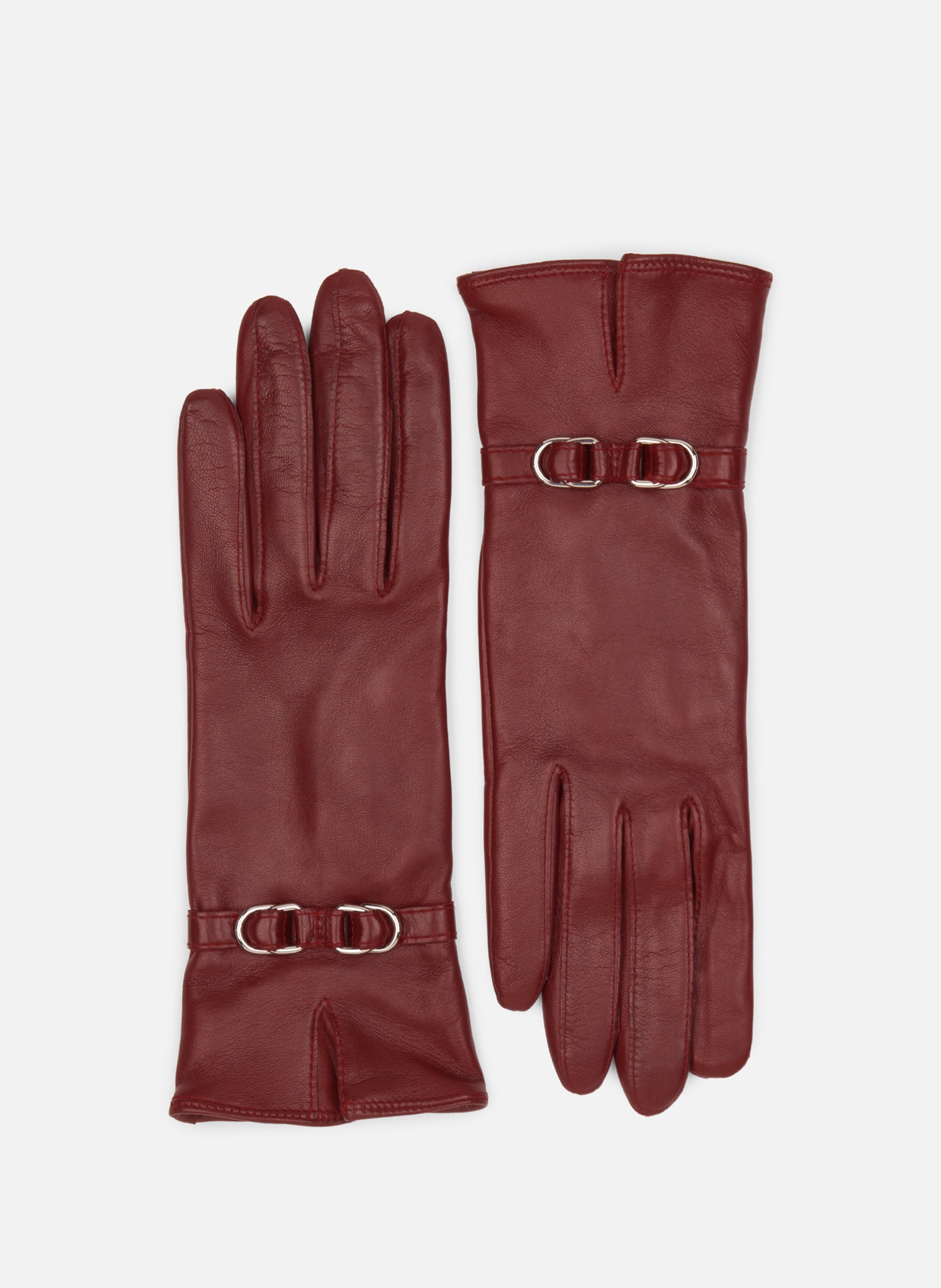 Gants en cuir d'agneau lisse LANCASTER Rouge