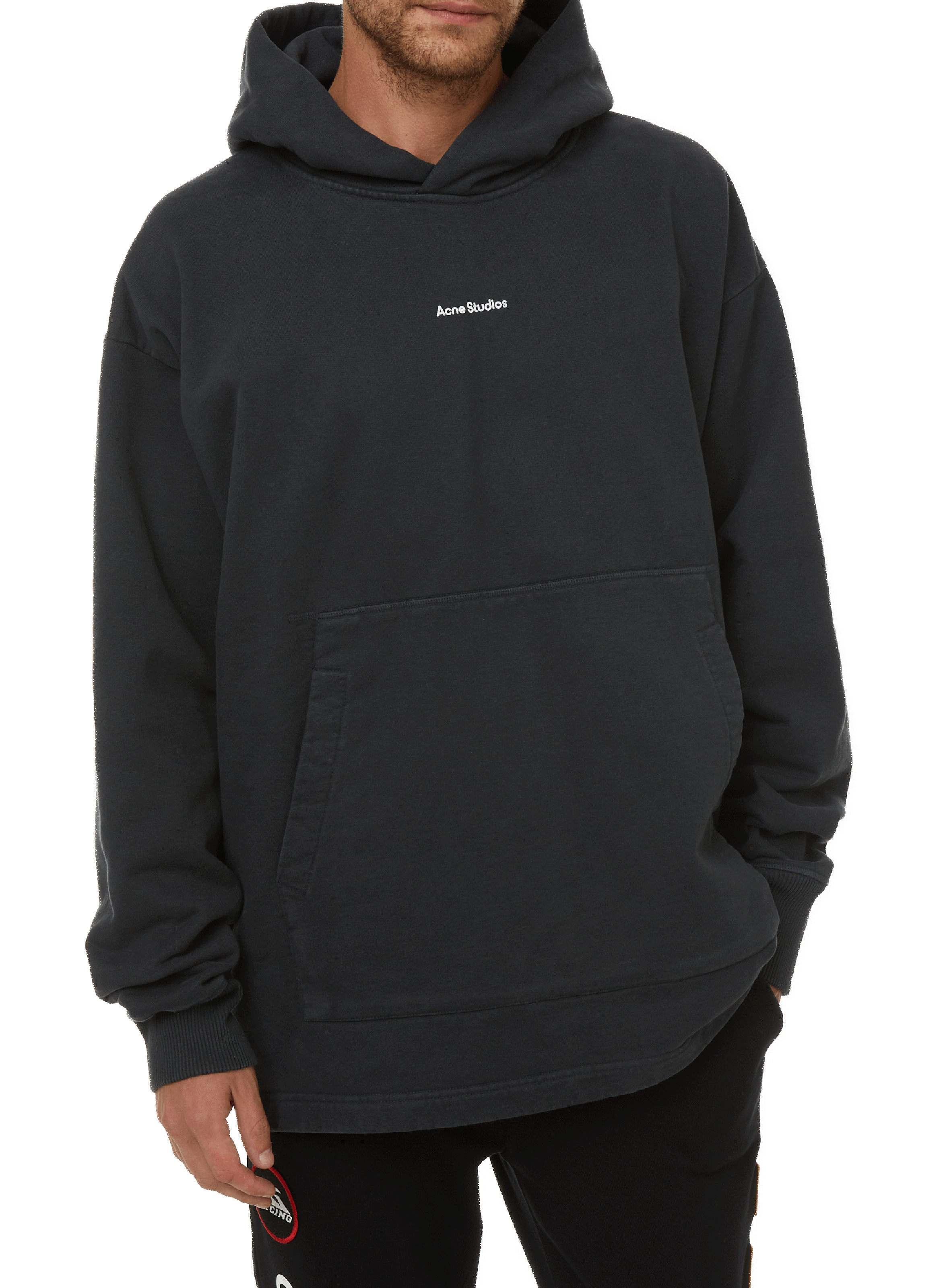 Hoodie à logo en coton ACNE STUDIOS Noir