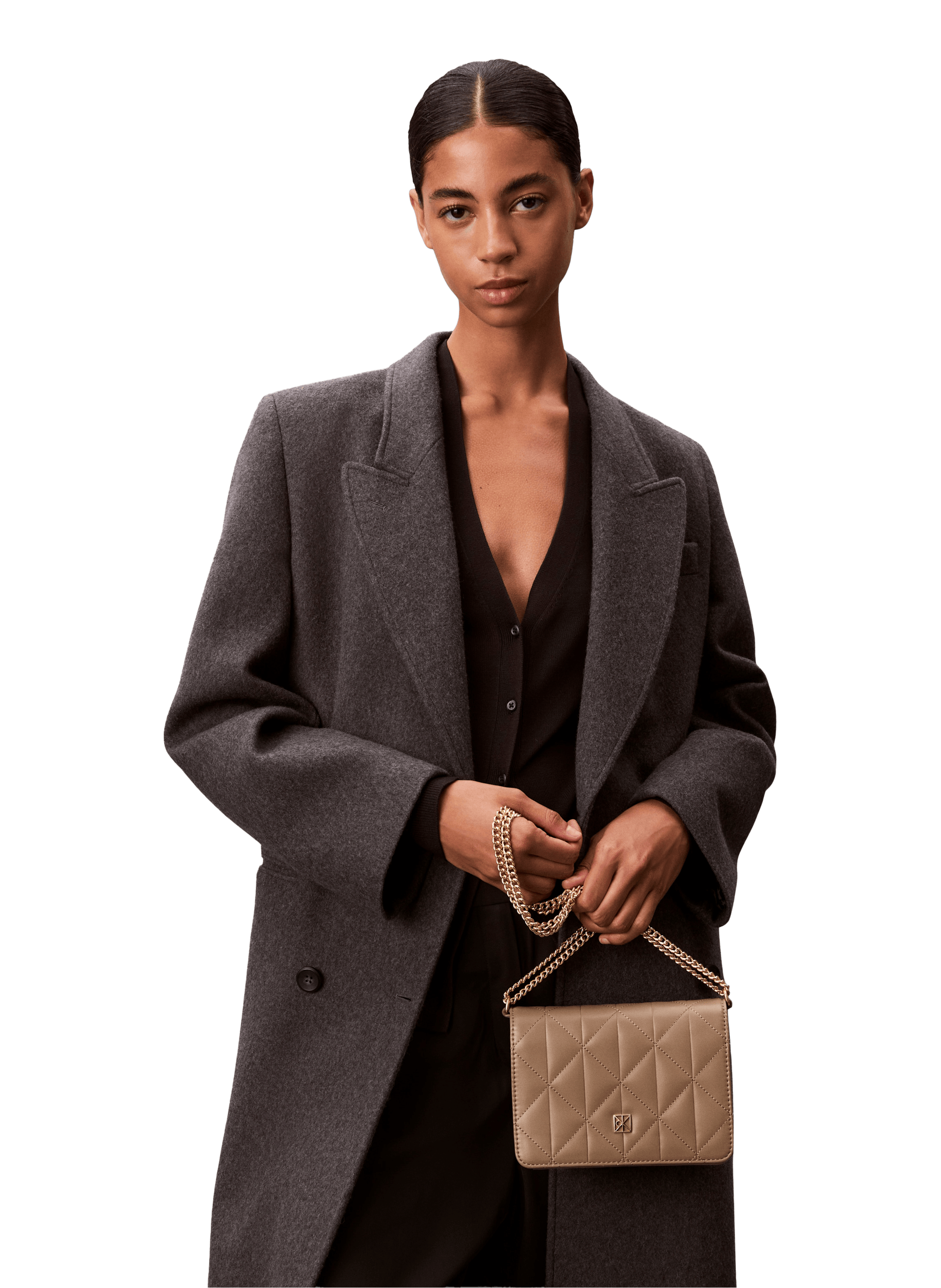 Quilted chain bag CALVIN KLEIN Beige