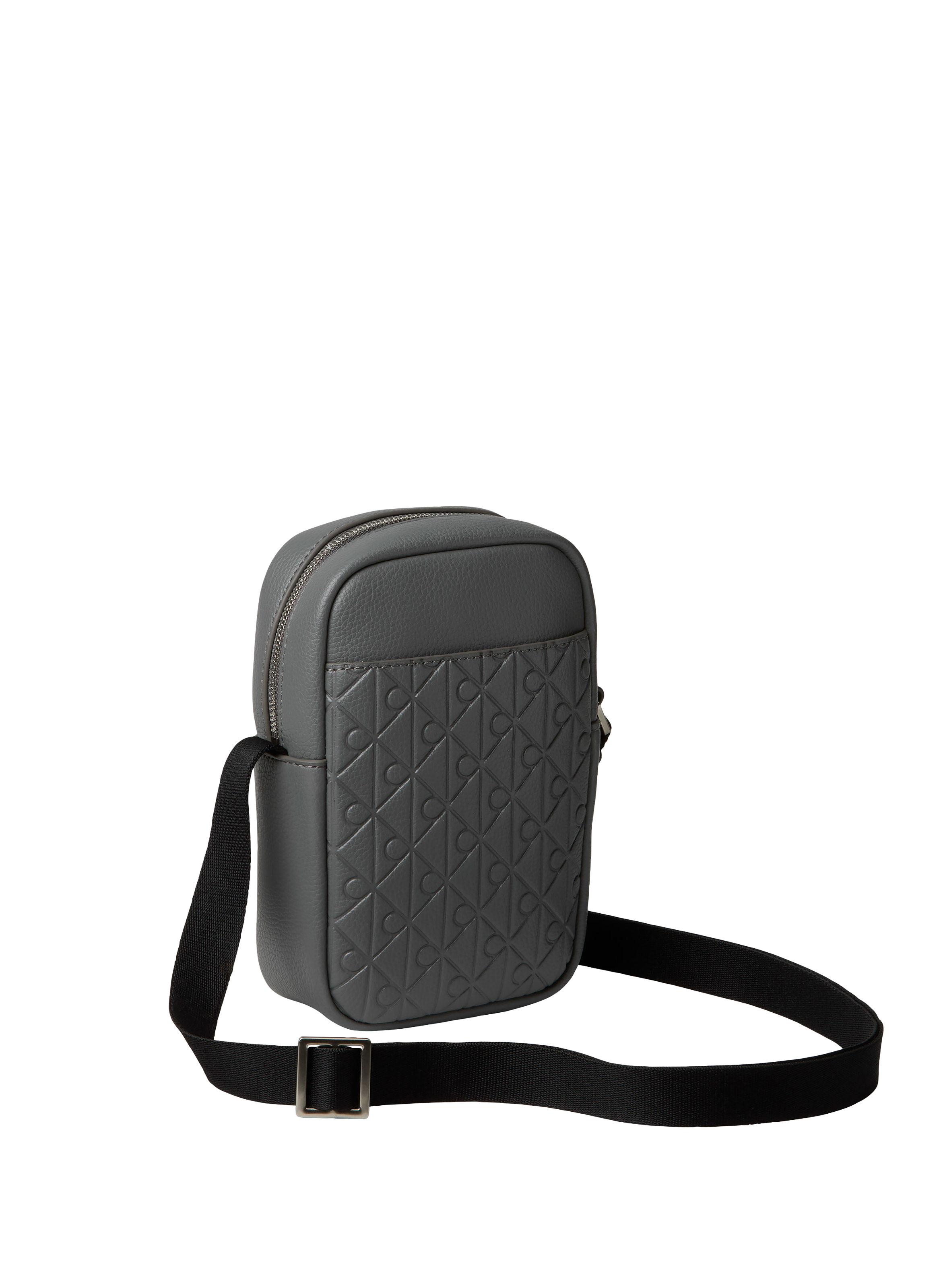 Faux leather shoulder bag CALVIN KLEIN Grey