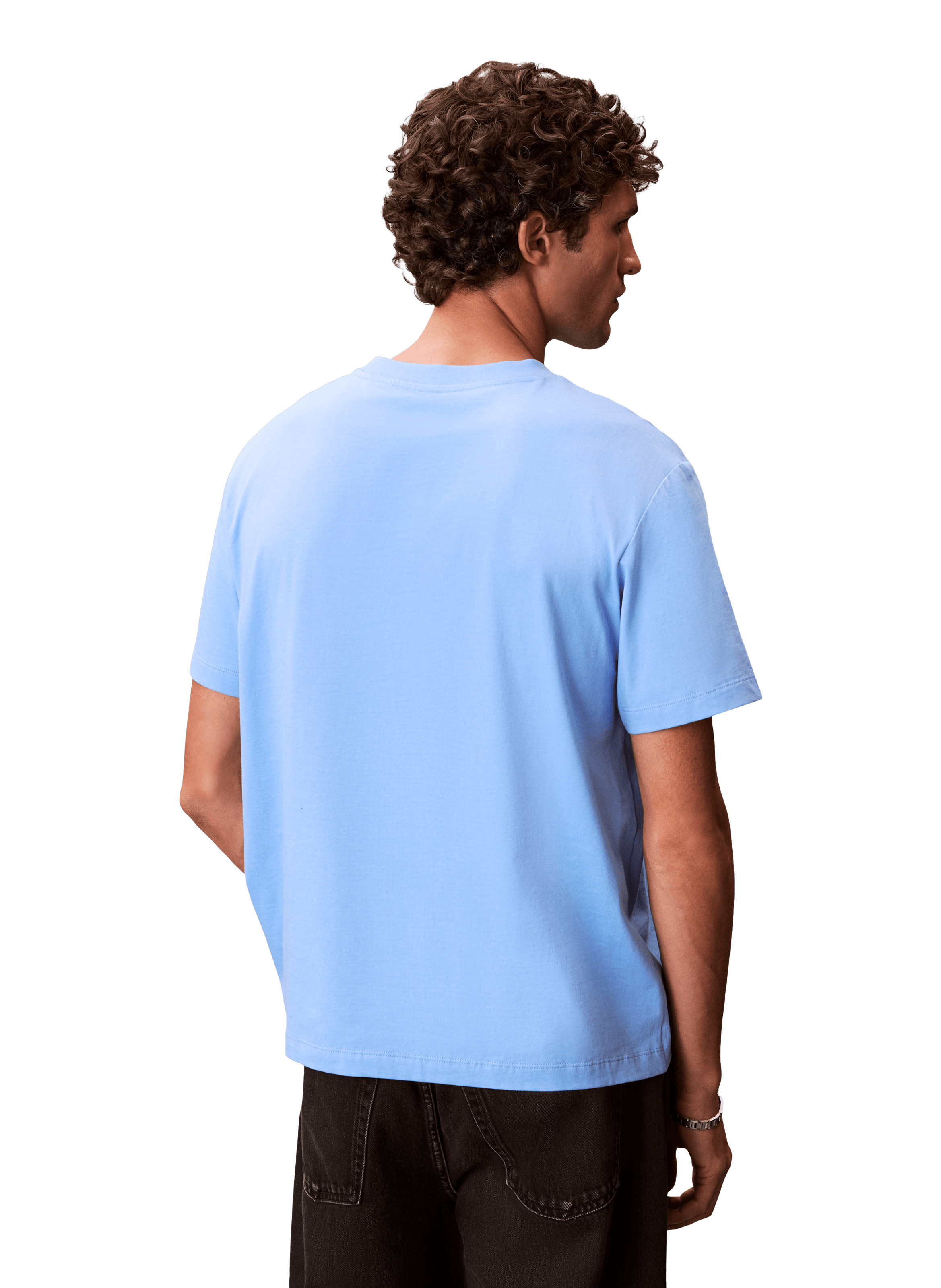 Straight logo cotton t-shirt CALVIN KLEIN Blue