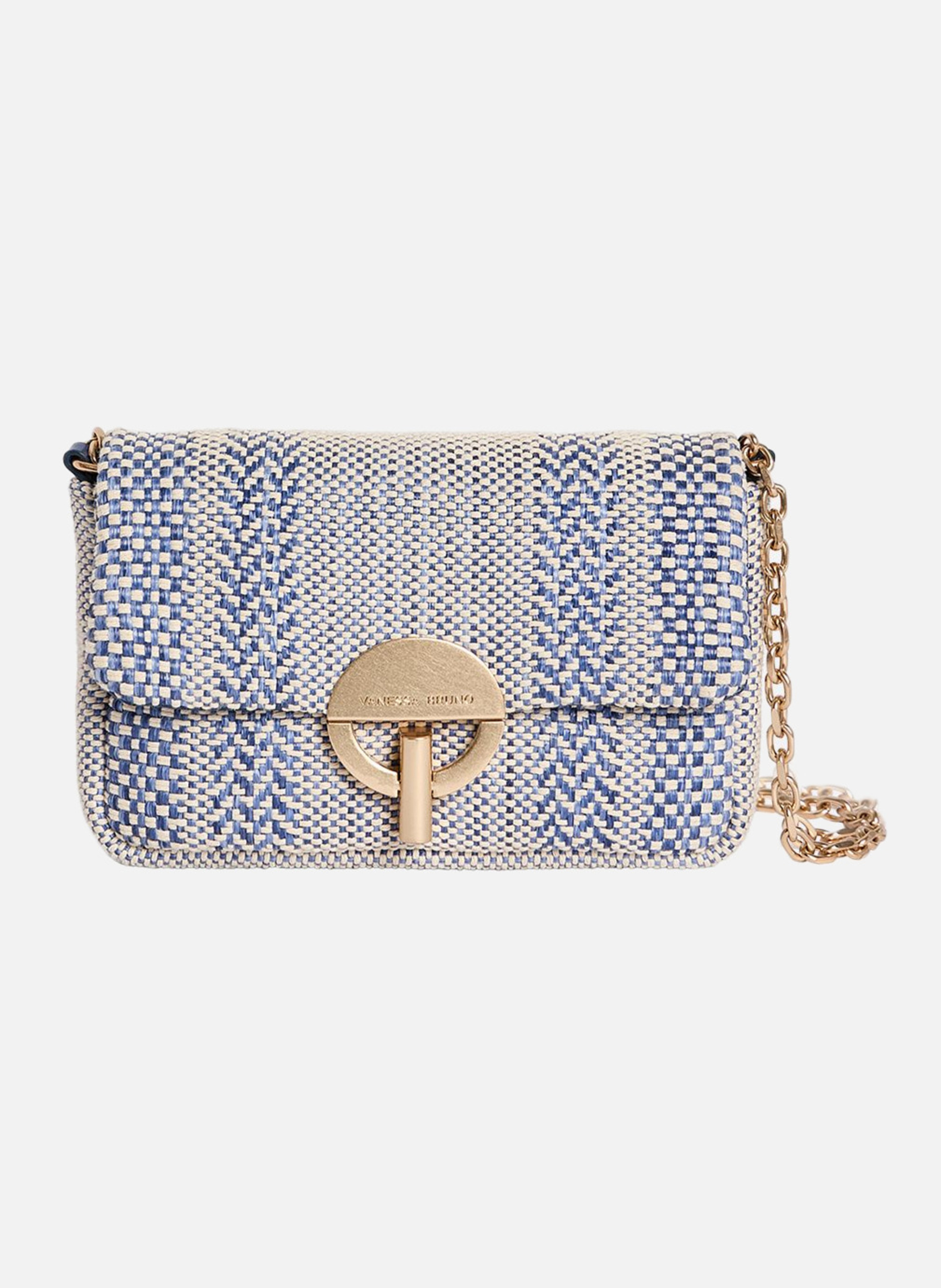 Petit sac moon en cuir tressé VANESSA BRUNO Bleu