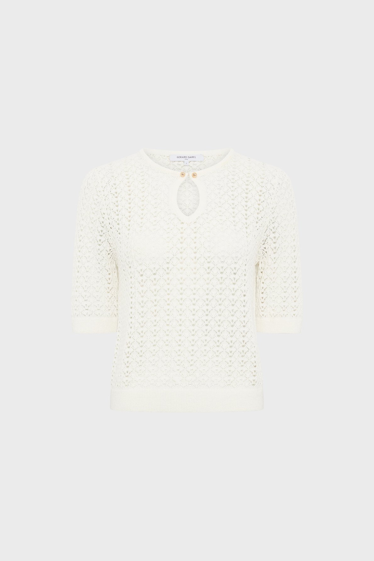 Pull en crochet à manches courtes - lazare GERARD DAREL Beige