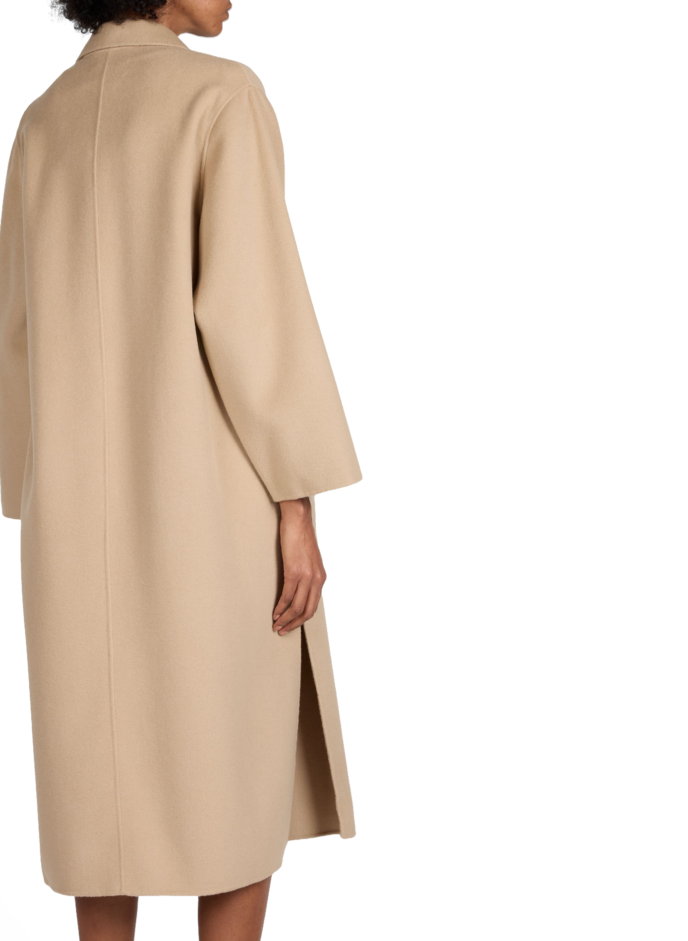 Long coat with tailored collar in blended virgin wool WEEK END Brown