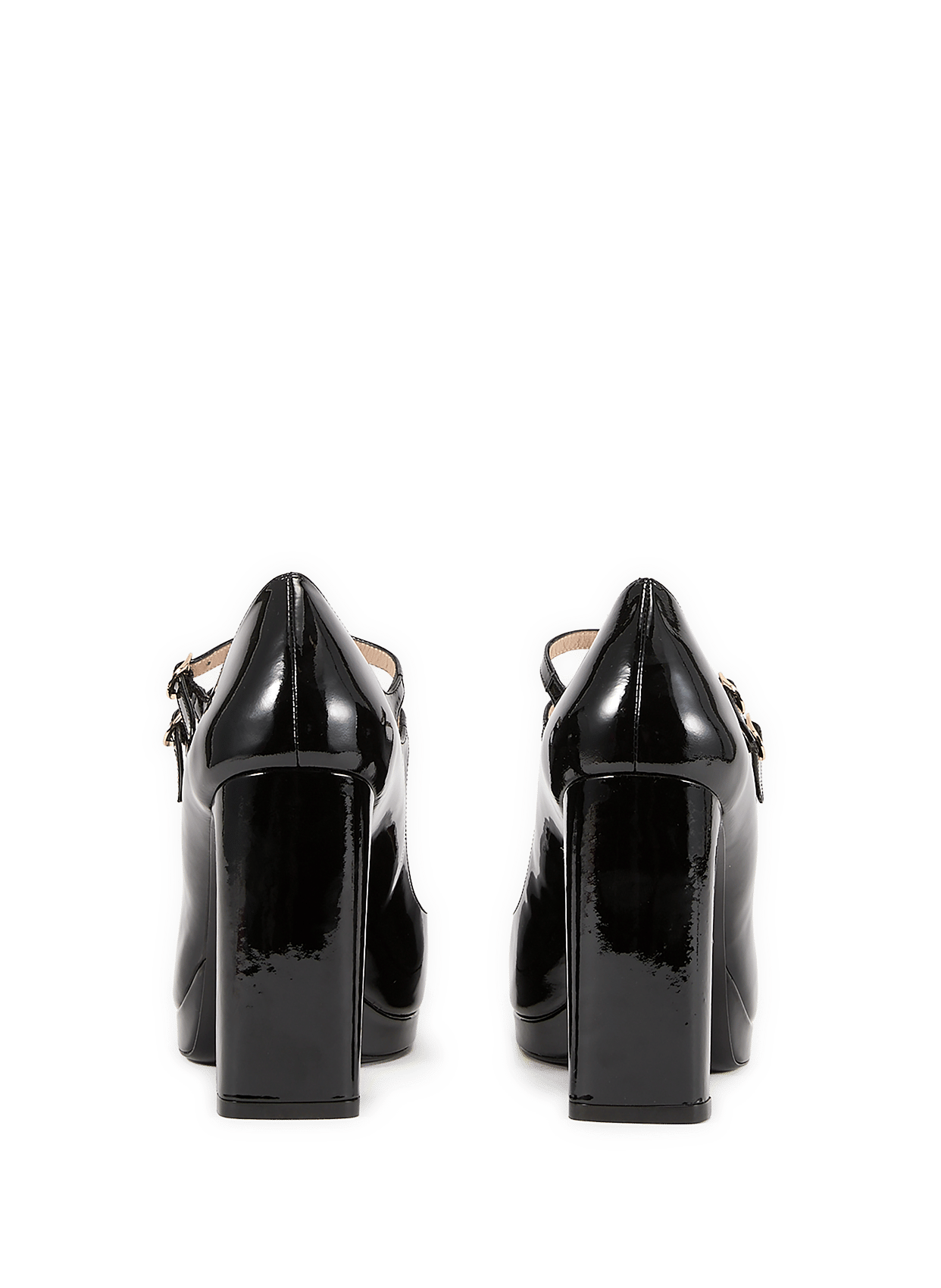 Escarpin Babette à plateforme en cuir verni STUART WEITZMAN Noir