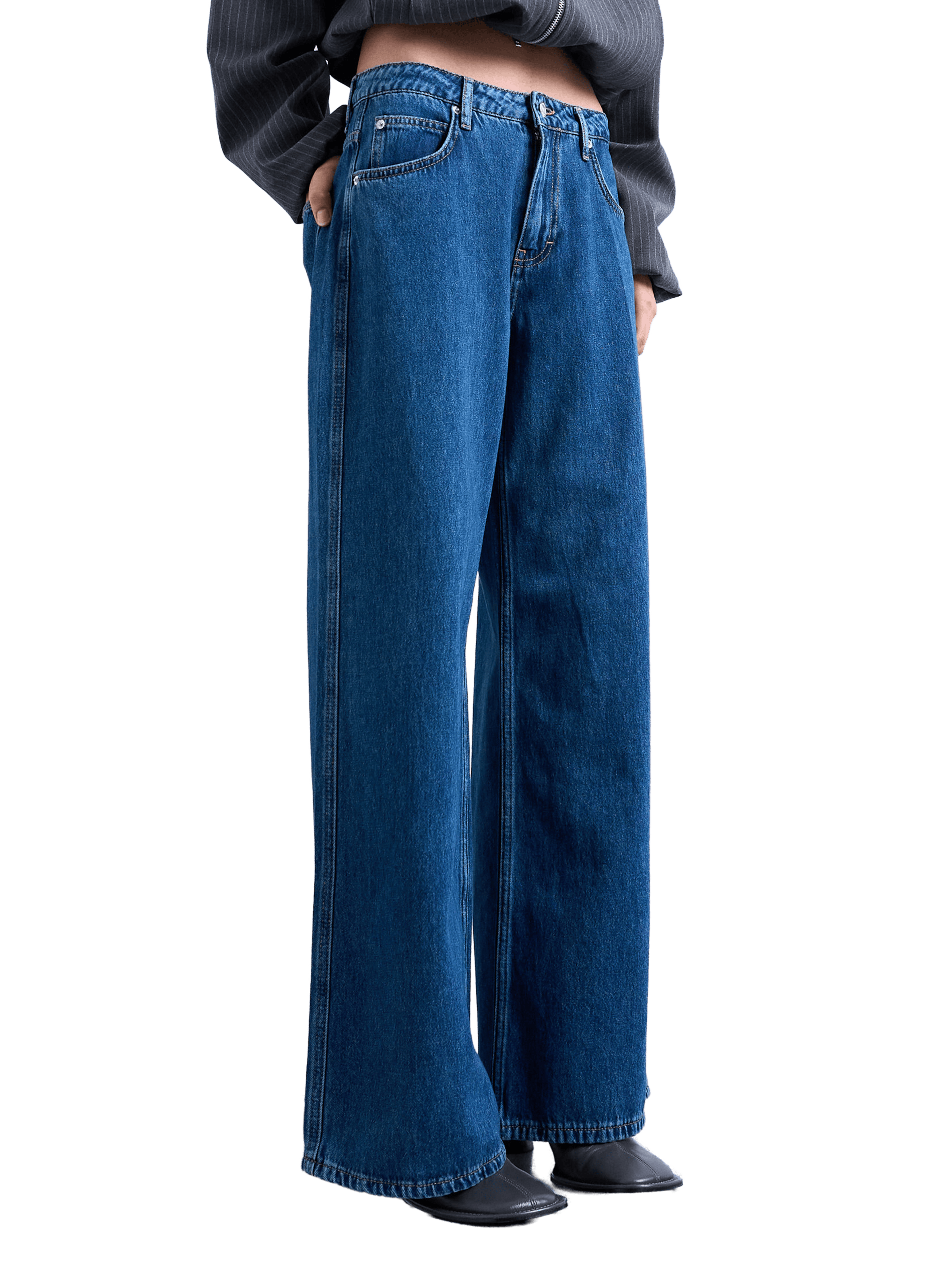 Wide-leg Tssofie jeans in blended cotton TOPSHOP Blue