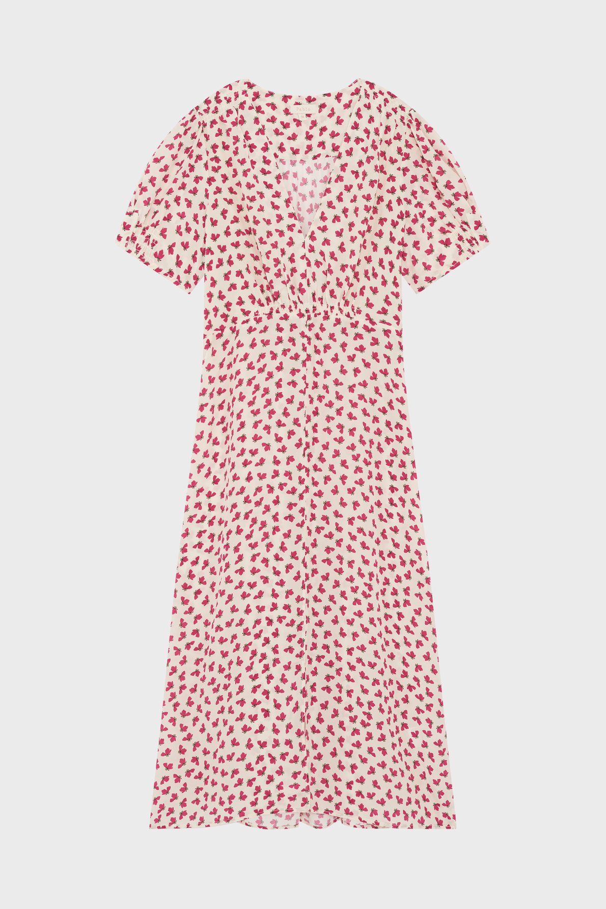 Robe cintrée à fleurs - audrey PABLO Beige