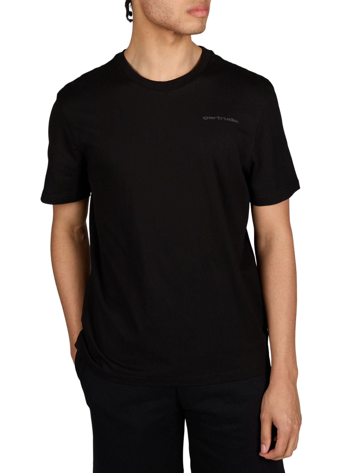 Contrast print cotton T-shirt GERTRUDE ET GASTON Black