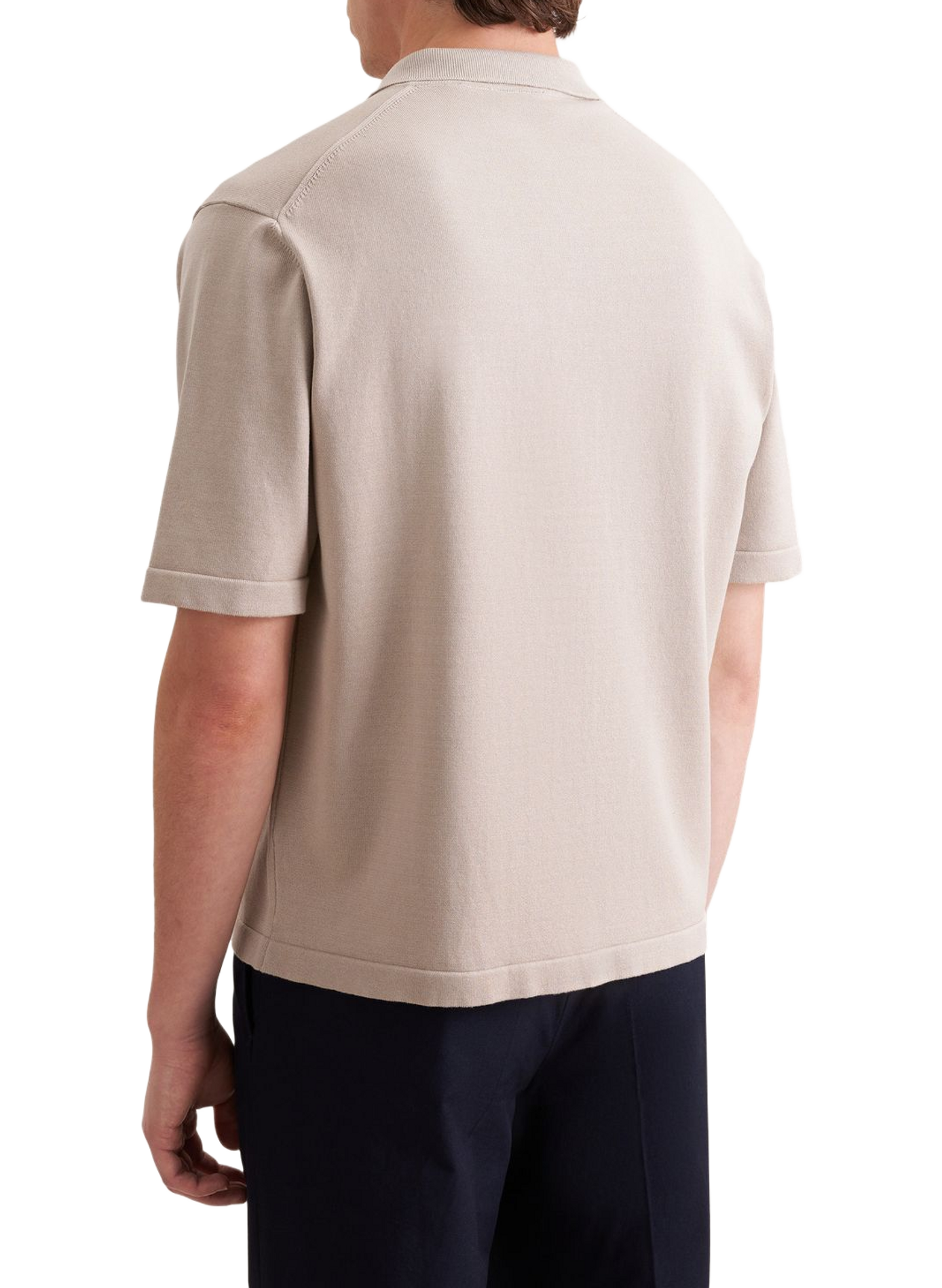 Short-sleeved Cuban collar cotton polo SEIDENSTICKER Beige