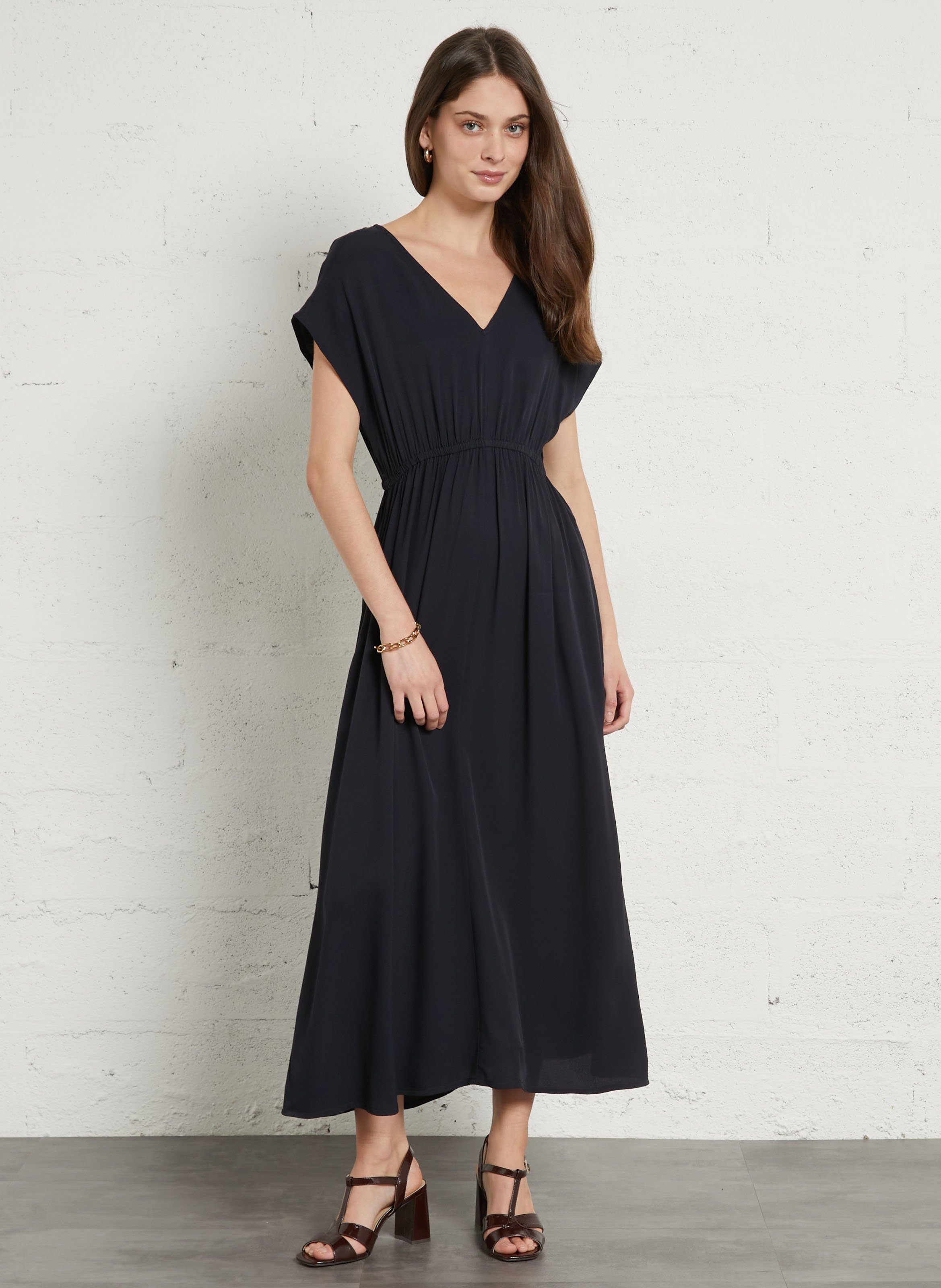 Robe longue col v bloom MAISON 123 Bleu