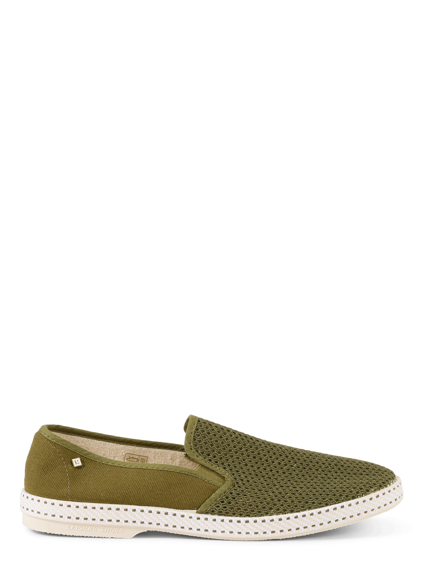 Mesh-look cotton canvas loafers RIVIERAS Khaki