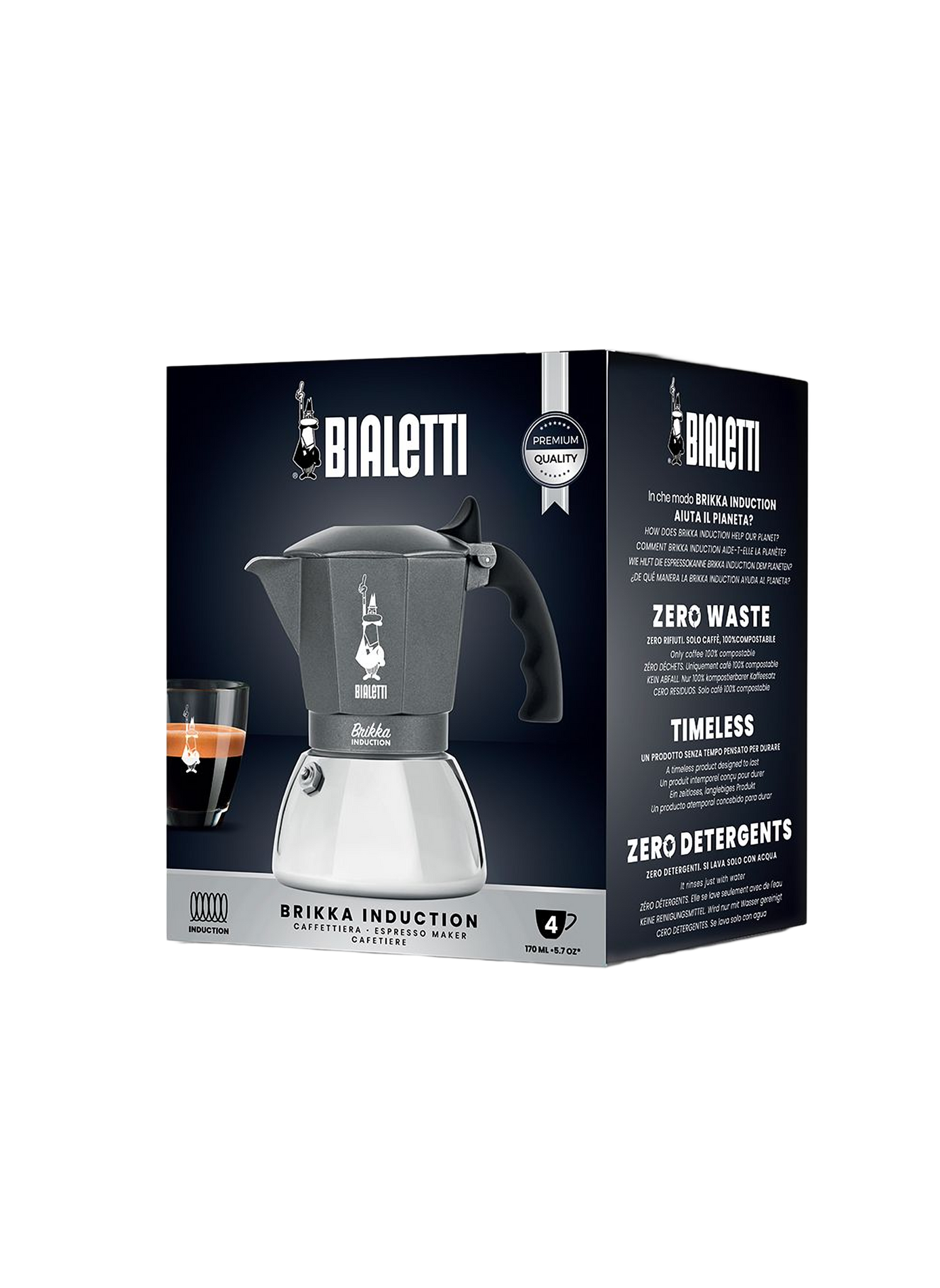 Brikka Induction Coffee Maker BIALETTI Grey