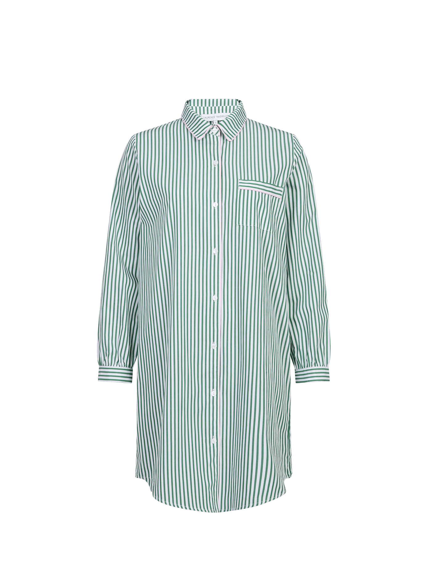 Chemise de nuit Essentiel en coton LAURENCE TAVERNIER Vert