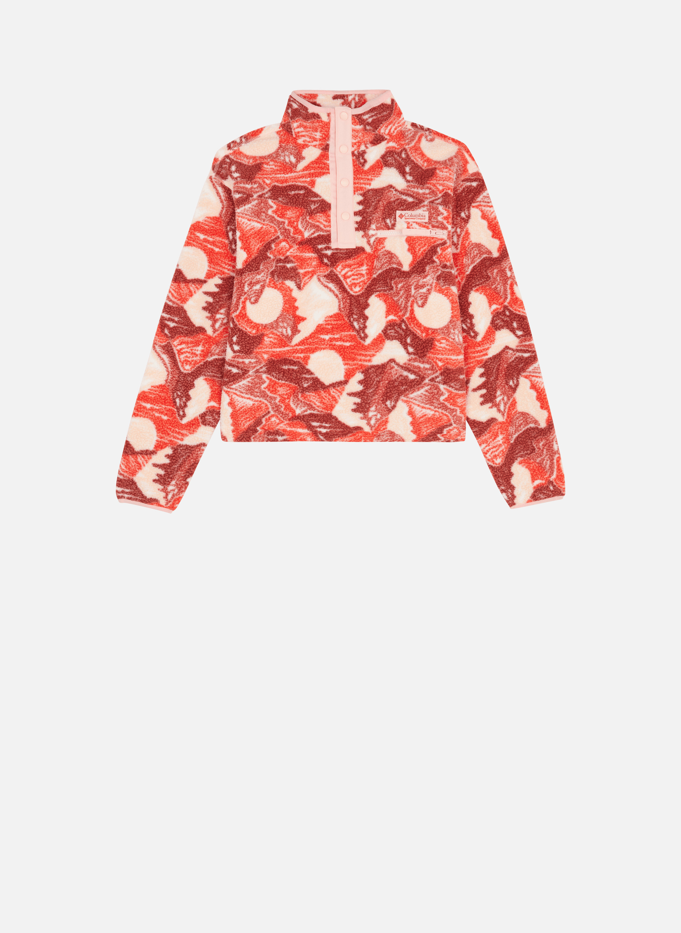 Polaire helvetia ii printed cropped half snap COLUMBIA Rouge